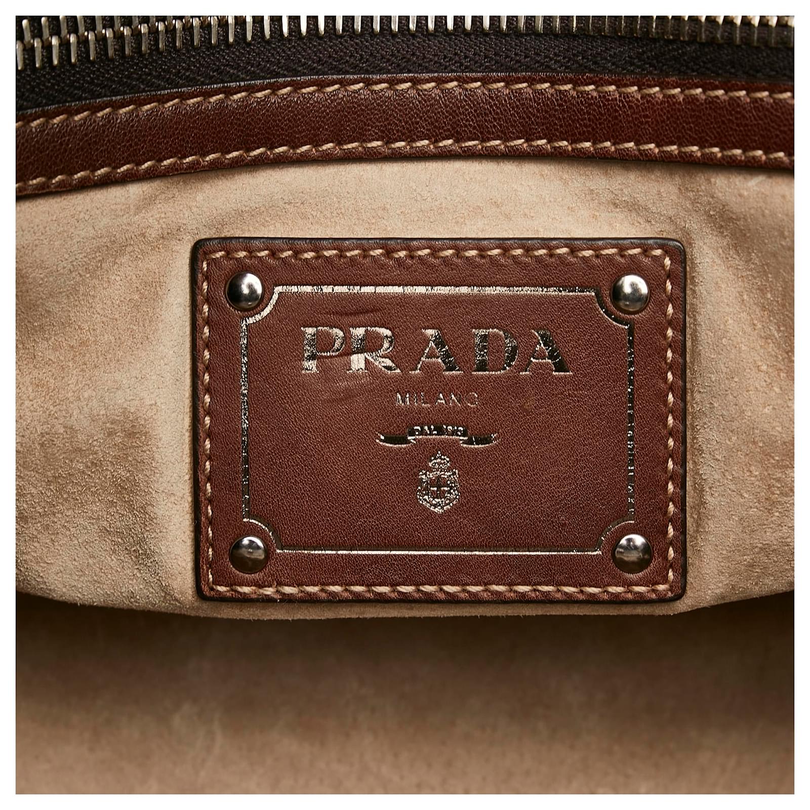 Prada Brown Nocciolo Soft Satchel Leather Pony-style calfskin ref.897500 -  Joli Closet