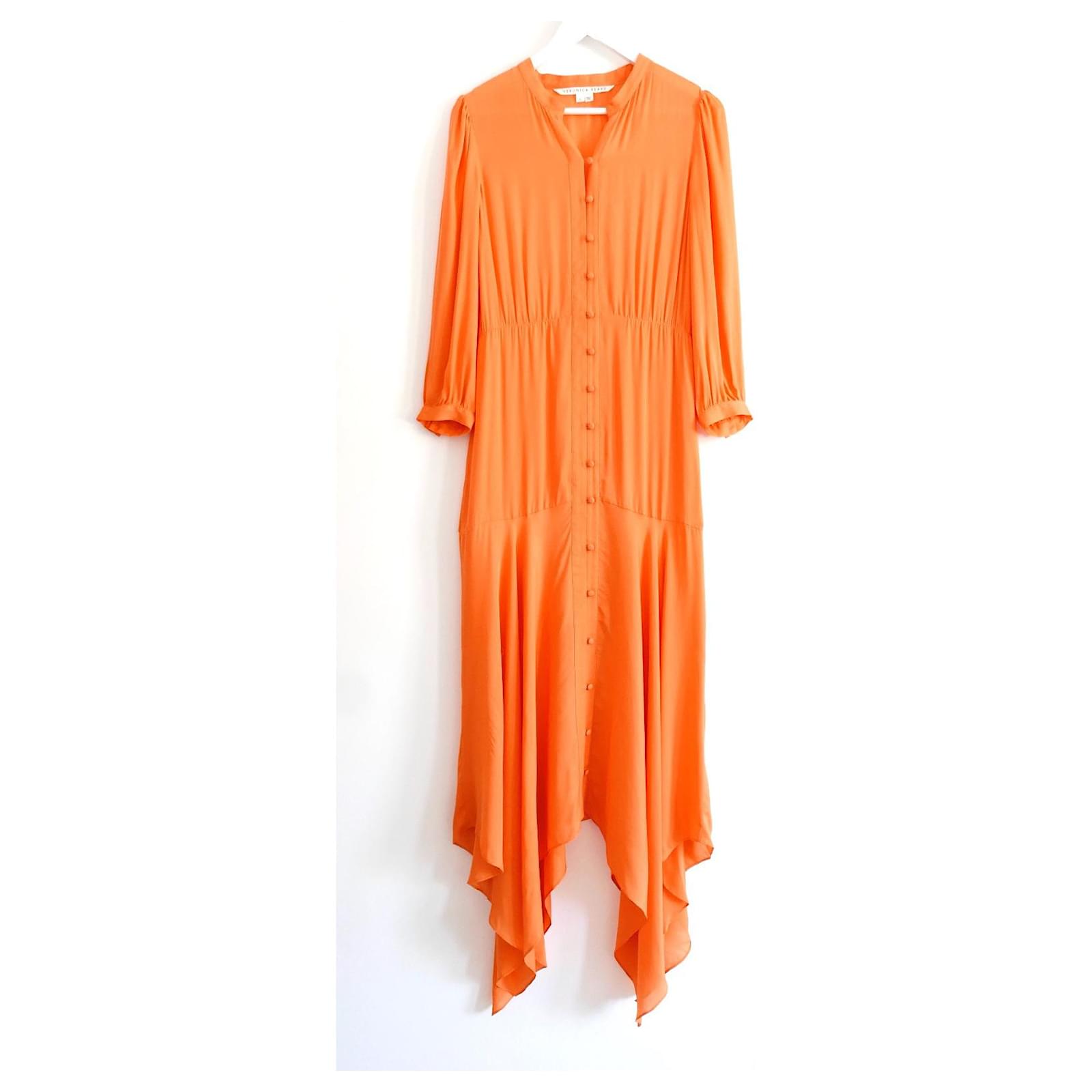 Veronica Beard Roksanda Tangerine Silk Dress Orange ref.897614 - Joli Closet