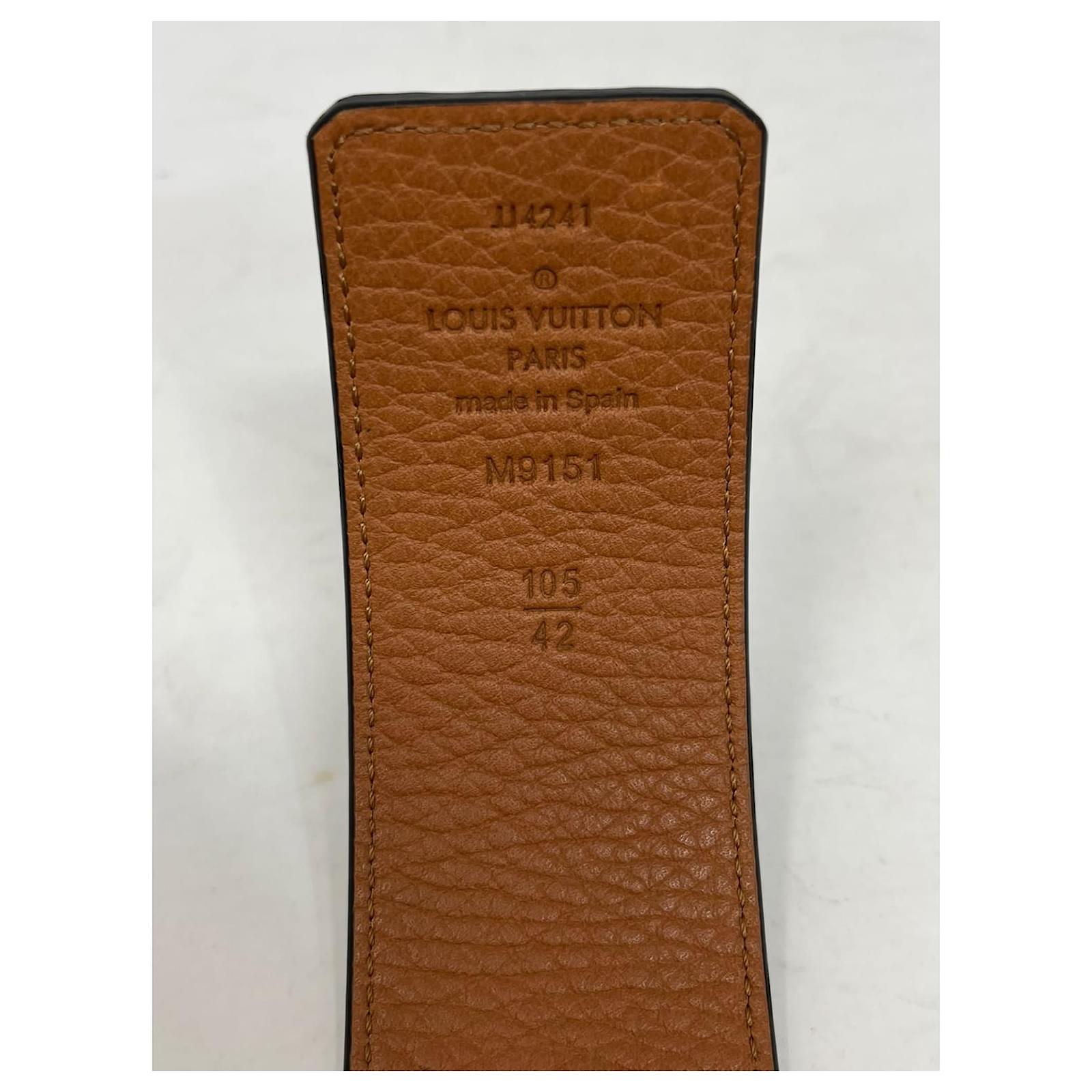 Louis Vuitton LV Initiales 40mm Reversible Belt Brown + Calf Leather. Size 110 cm