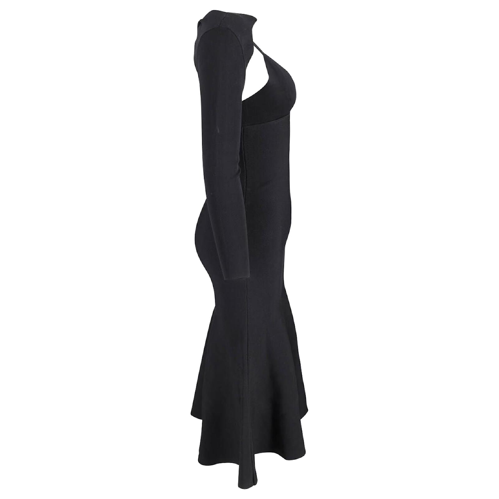 Roland Mouret Knit Midi Dress in Black Viscose Cellulose fibre ref