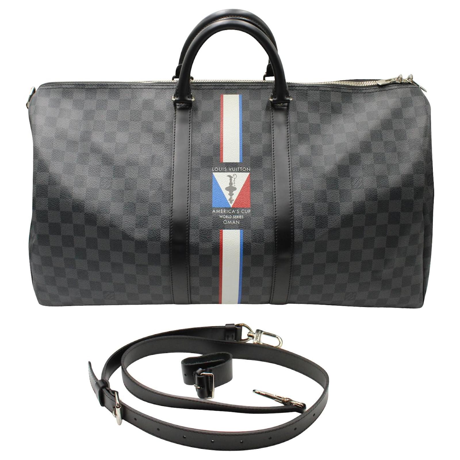 Louis Vuitton Keepall Bandouliere America's Cup World Series Limited  Edition Bag in Damier Graphite Canvas Black Cloth ref.899883 - Joli Closet
