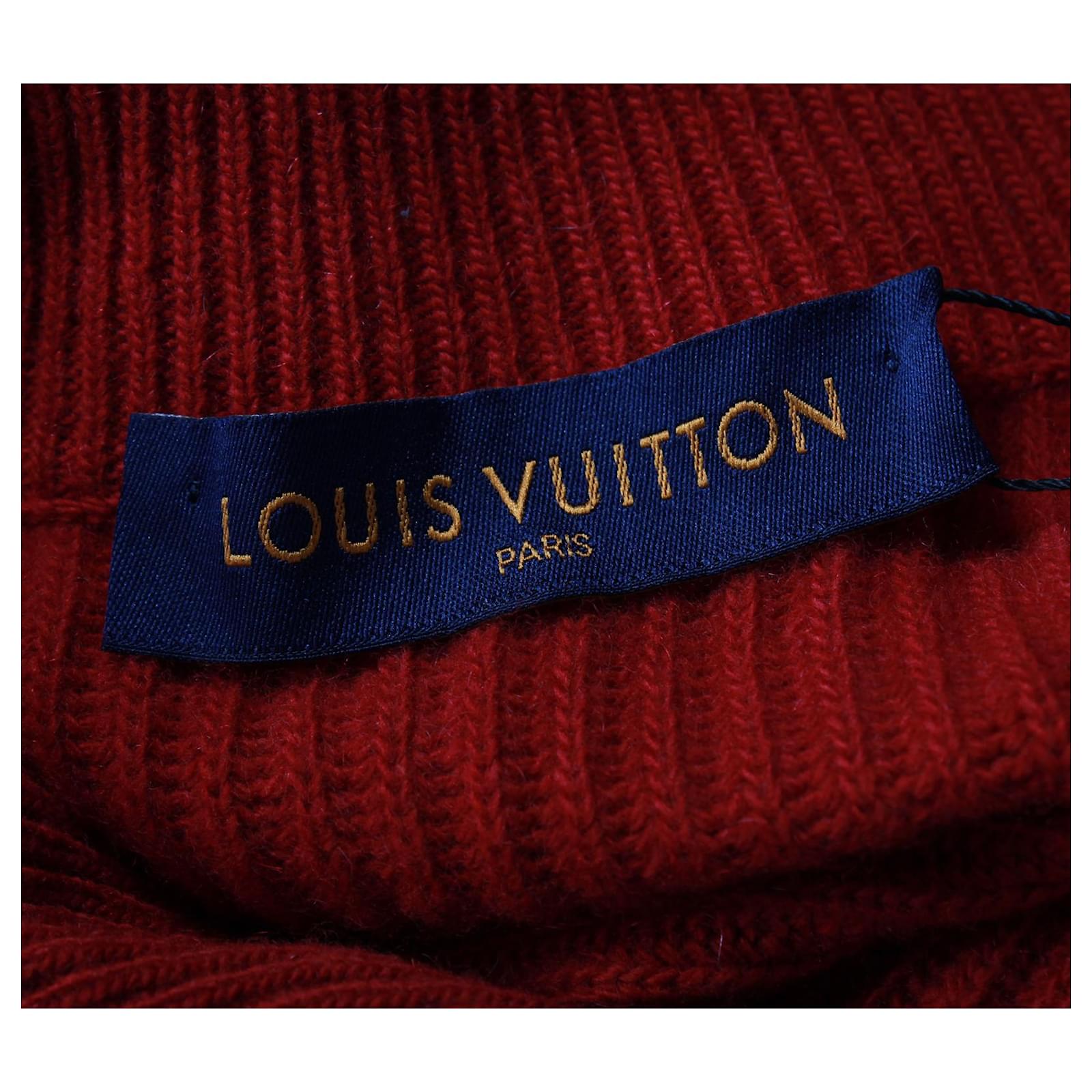 Louis Vuitton Half Zip Turtleneck Sweater in Red Wool ref.899898