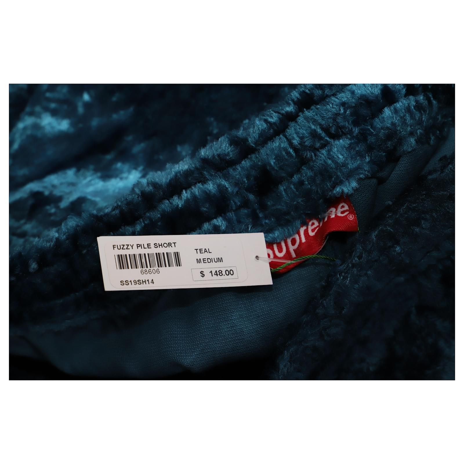 Supreme Fuzzy Pile Shorts in Teal Viscose Green Cellulose fibre