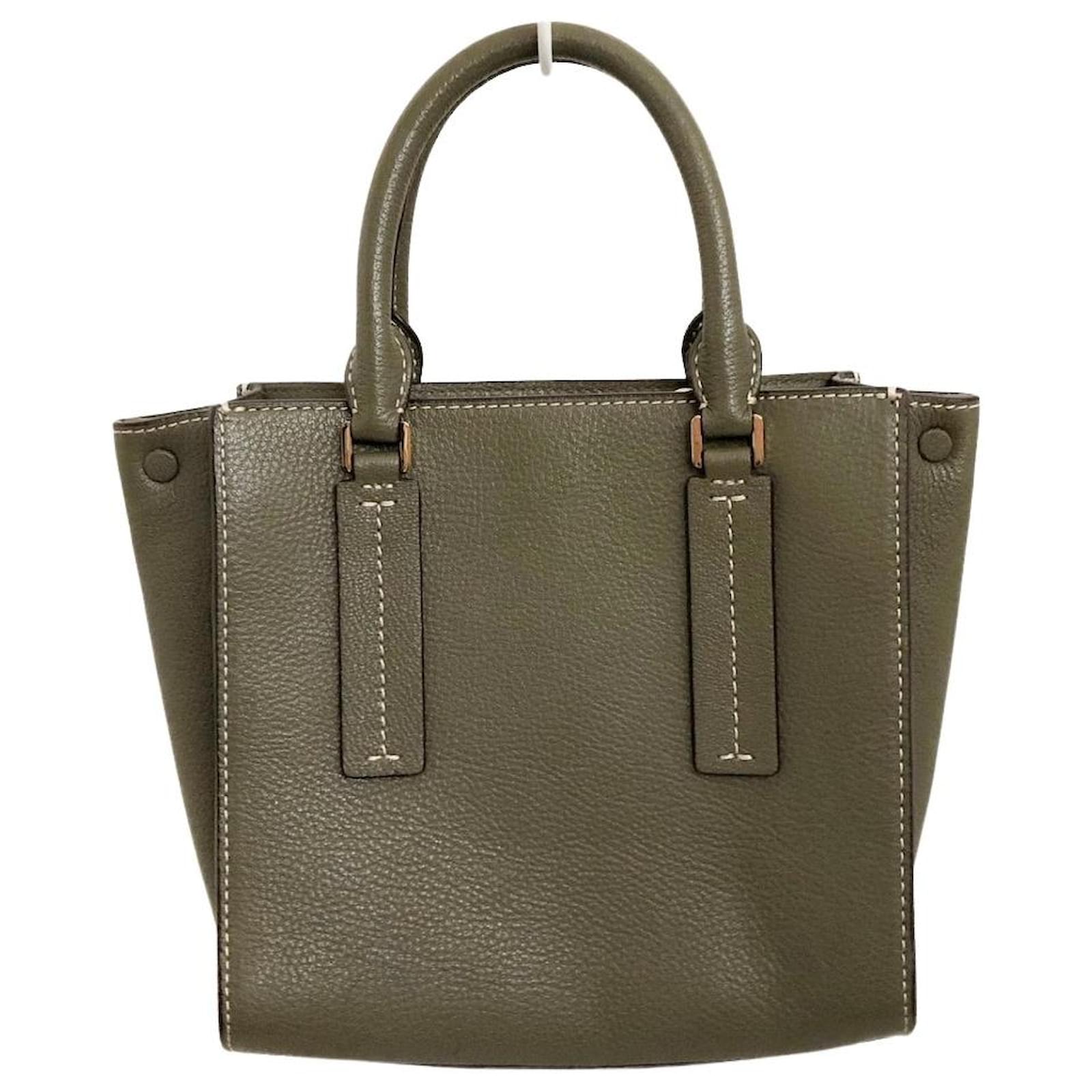 Michael Kors Alessa Khaki Leather ref.900984 Joli Closet