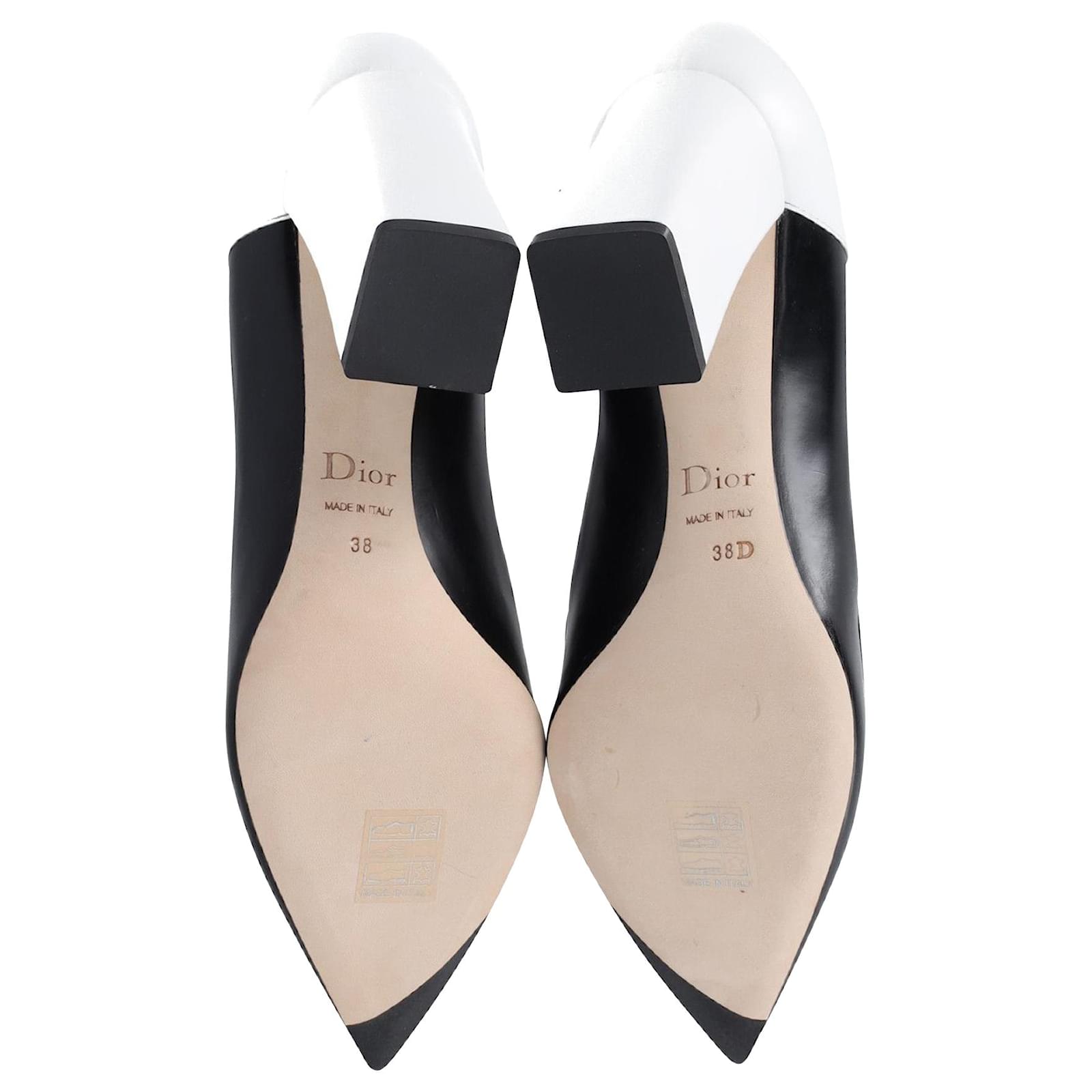 Christian Dior Women's Street Style Elegant Style Logo Pointed Toe Pumps & Mules White Size 6