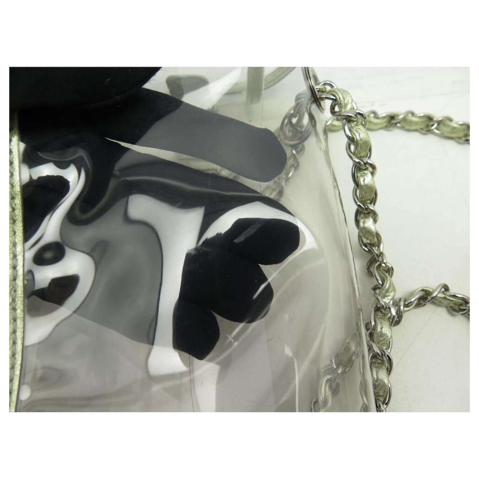 CHANEL TIMELESS TRANSPARENT PVC BANDOULIERE HAND BAG PURSE Plastic  ref.902026 - Joli Closet