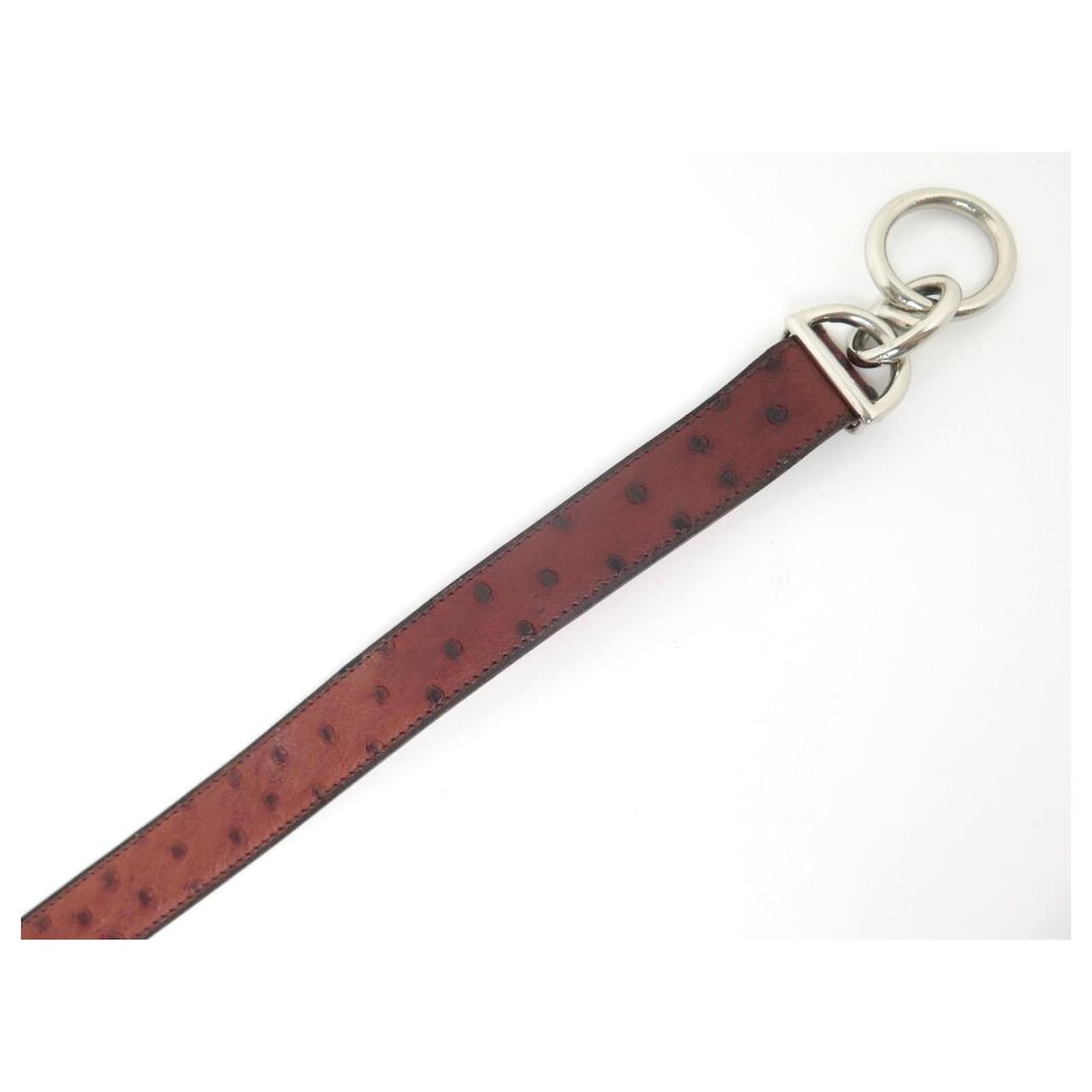 Hermès VINTAGE HERMES ANCHOR CHAIN BELT T70 OSTRICH BELT OSTRICH