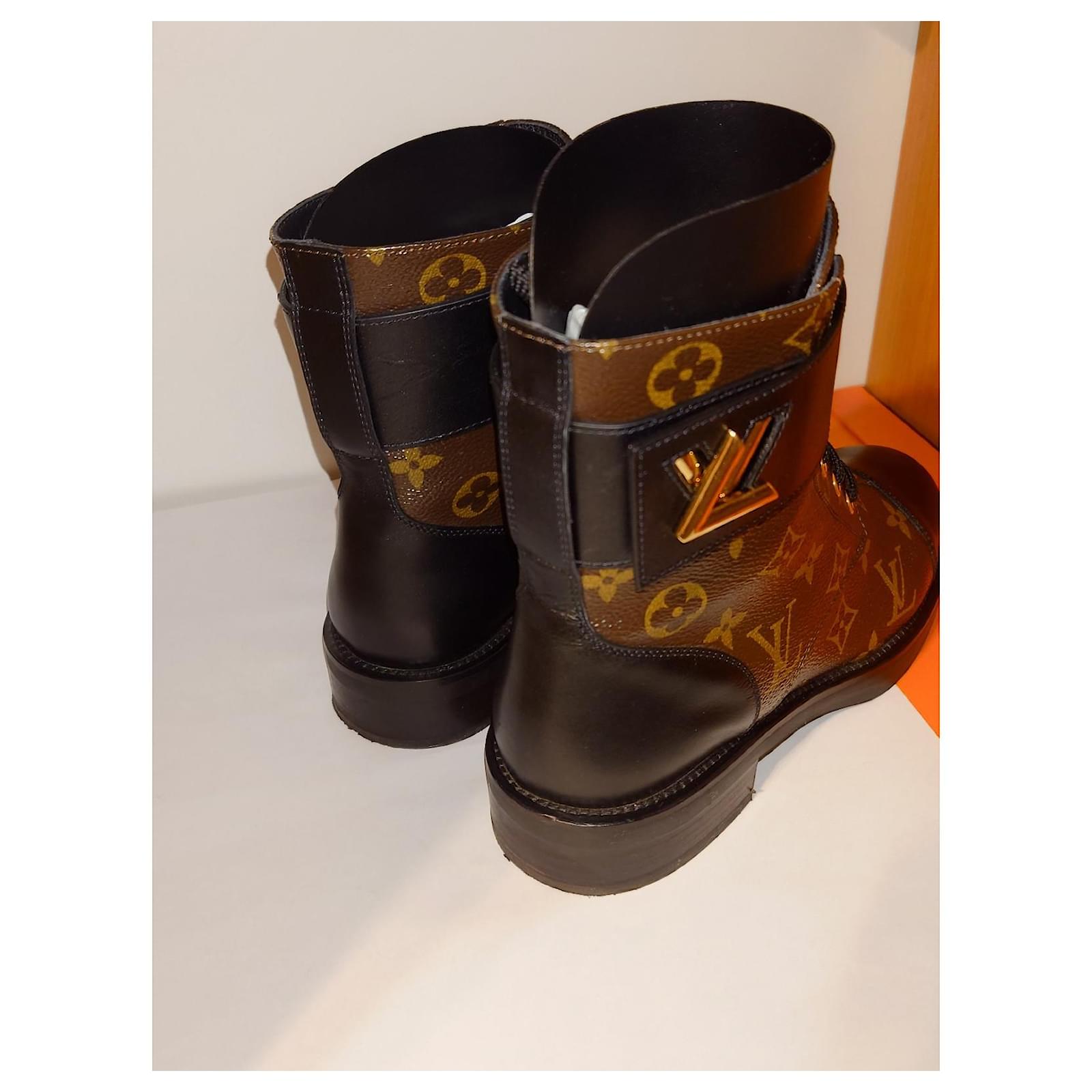 Louis Vuitton Brown Monogram Canvas and Leather Booties Size 38 Louis  Vuitton | The Luxury Closet
