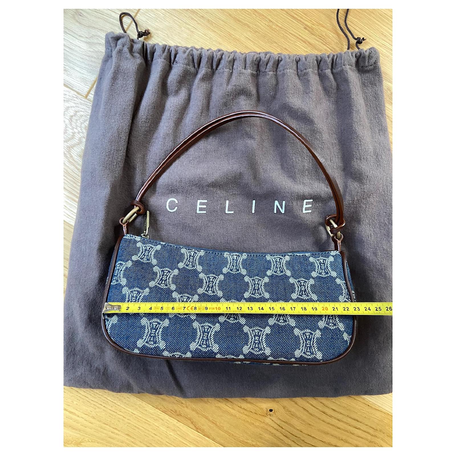 Triomphe Céline vintage celine triumph bag Blue Denim ref.JC903252
