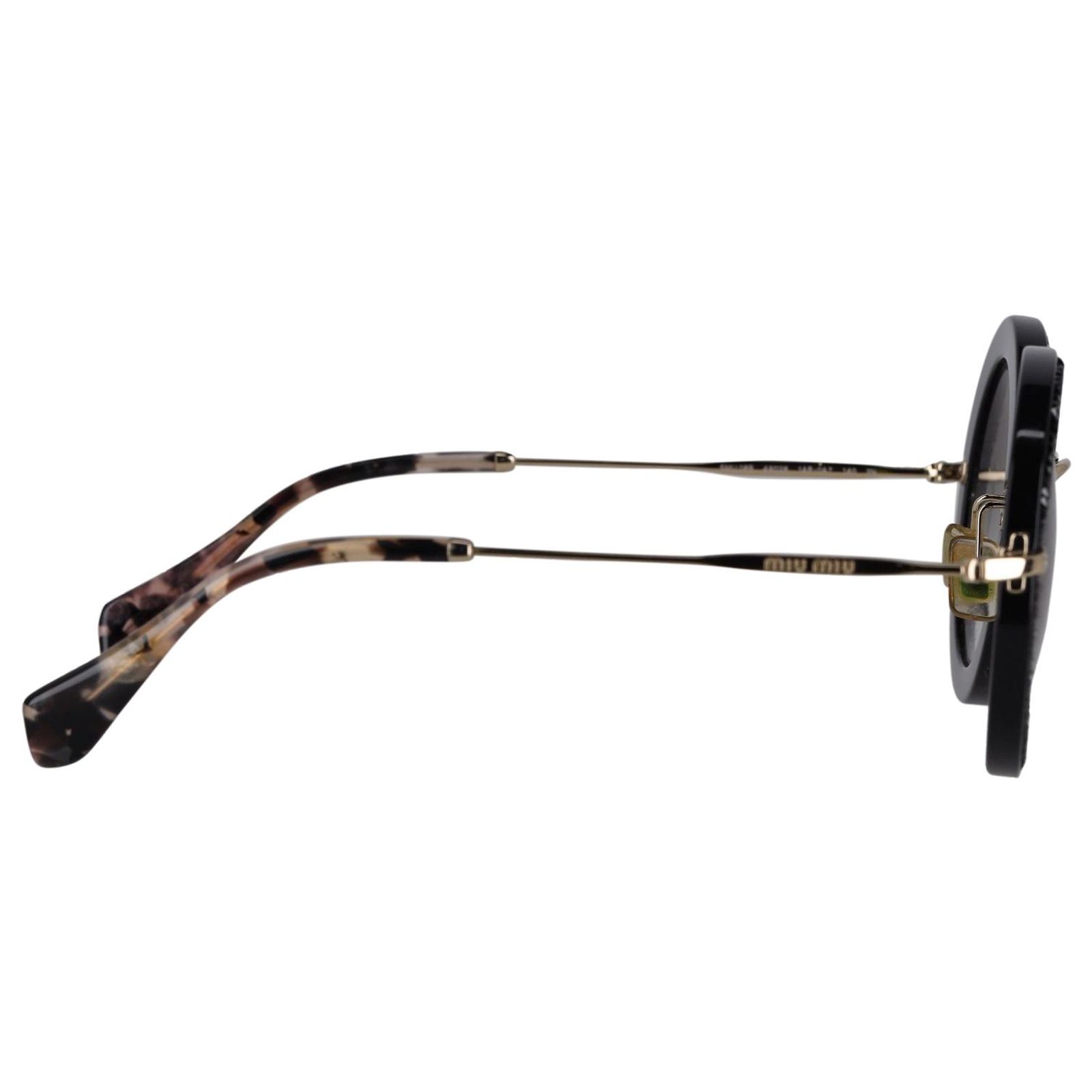 Miu Miu SMU 08R Gradient Round Sunglasses in Black Acetate  display picture 2