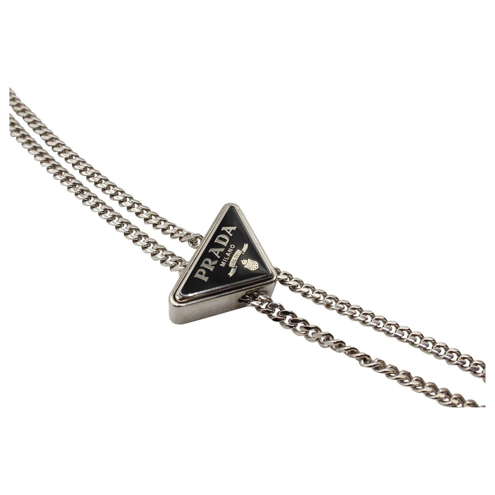 Prada Silver Chain Belt/ Bag Strap with Logo Silvery  display picture 2