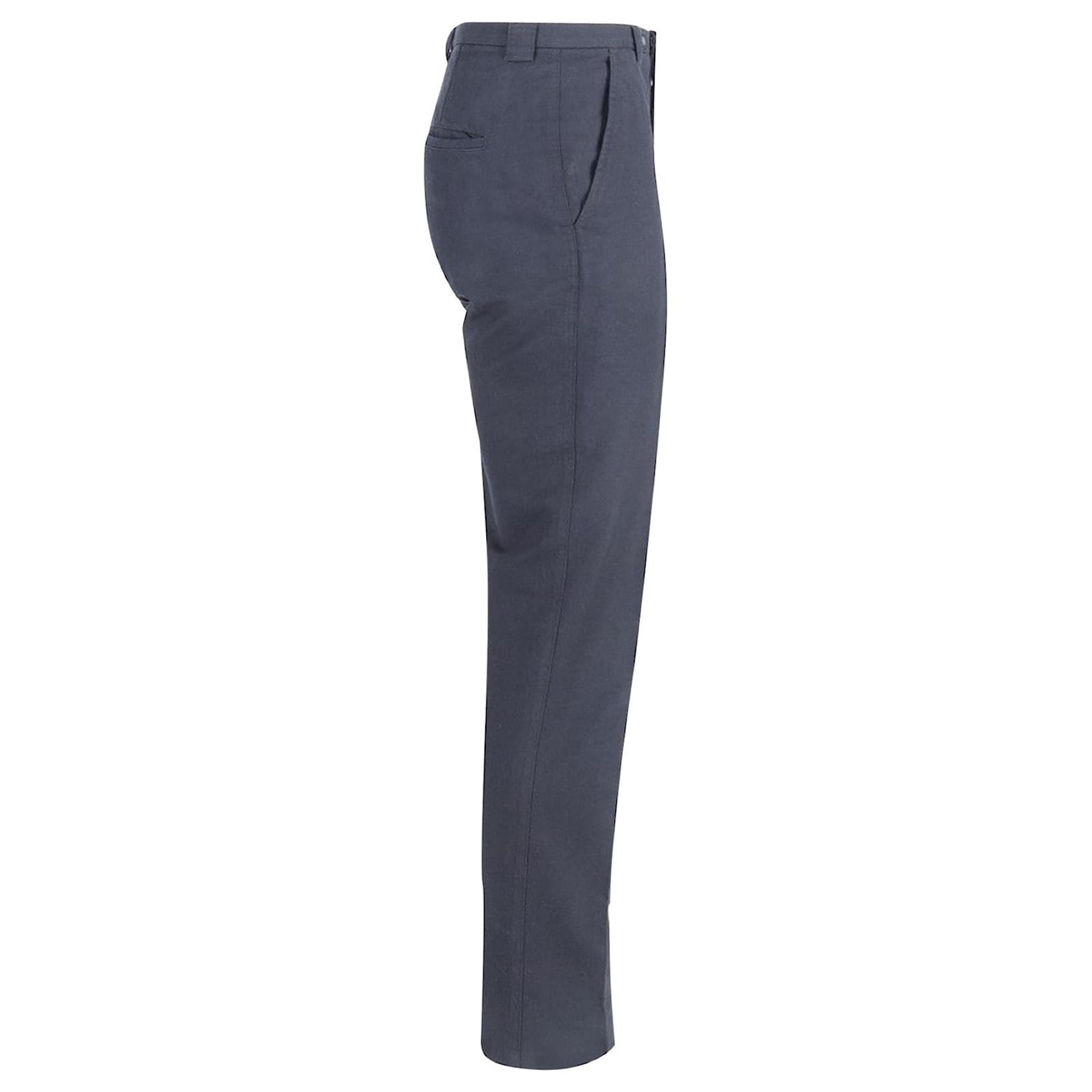 Broadstar Navy Straight Fit High Rise Stretchable Trousers