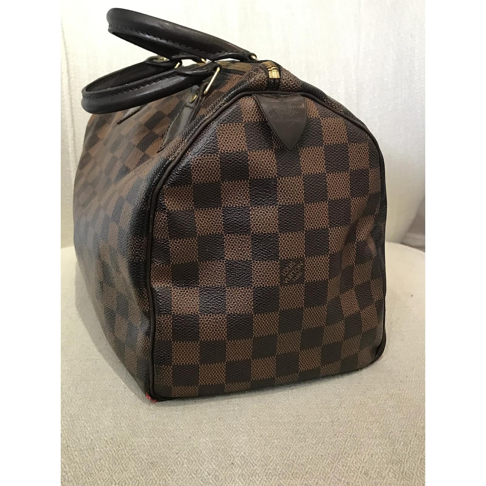 Speedy LOUIS VUITTON Handbags T. cloth Brown ref.905621 - Joli Closet