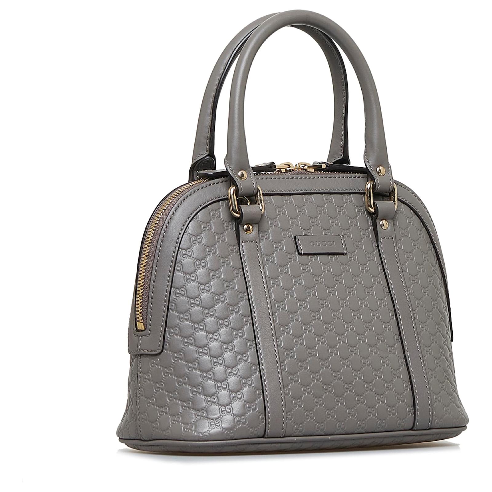 Gucci Gray Microguccissima Leather Small Dome Crossbody Bag