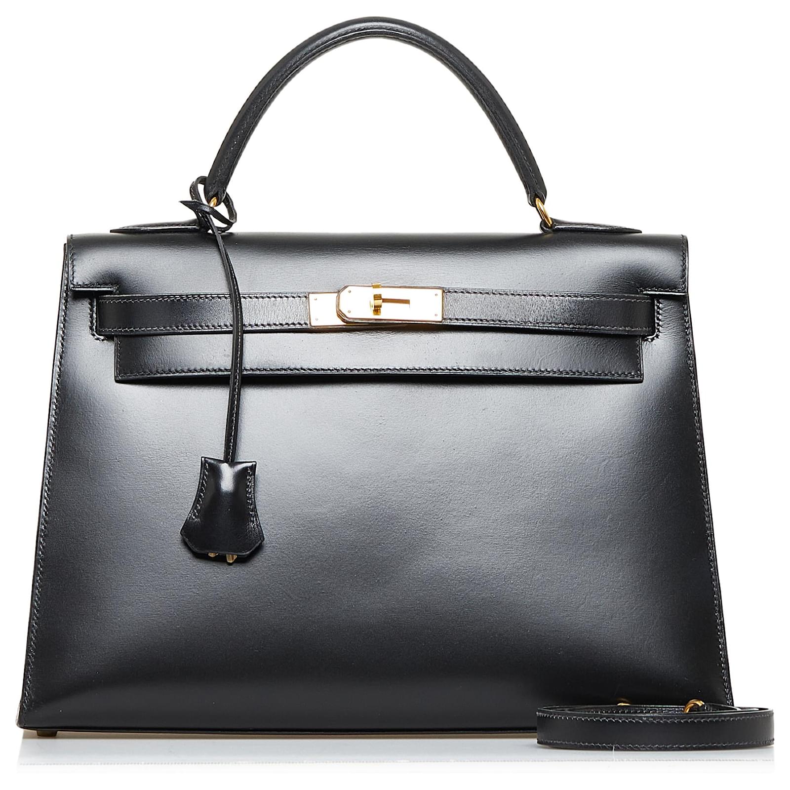 Hermes Kelly 32cm So Black Box Leather