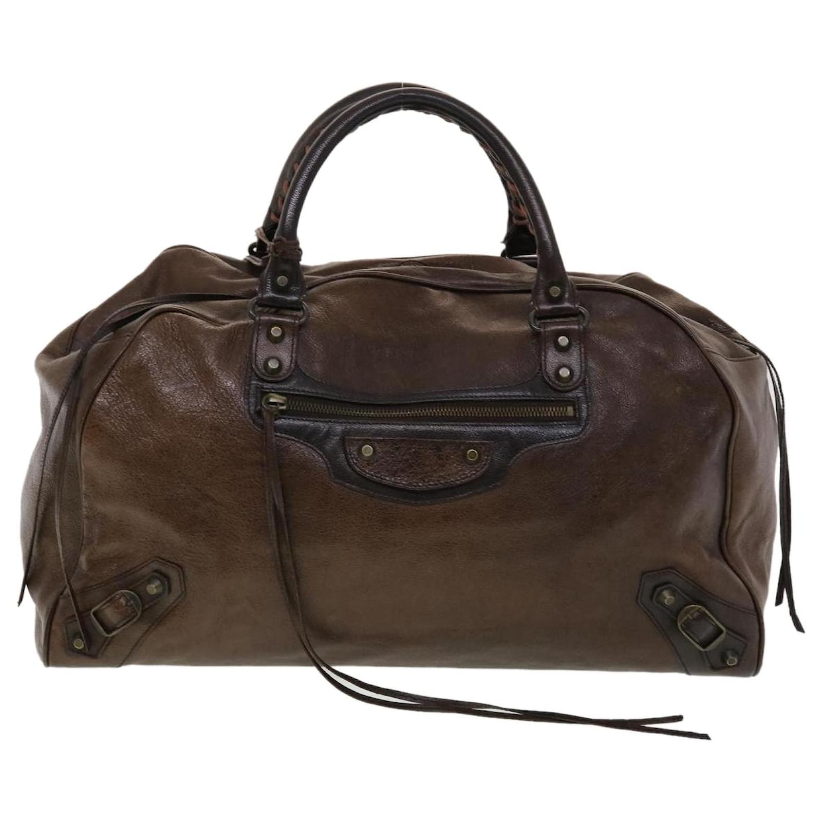 BALENCIAGA Boston Bag Leather Brown Auth ki2859 ref.906534 - Joli