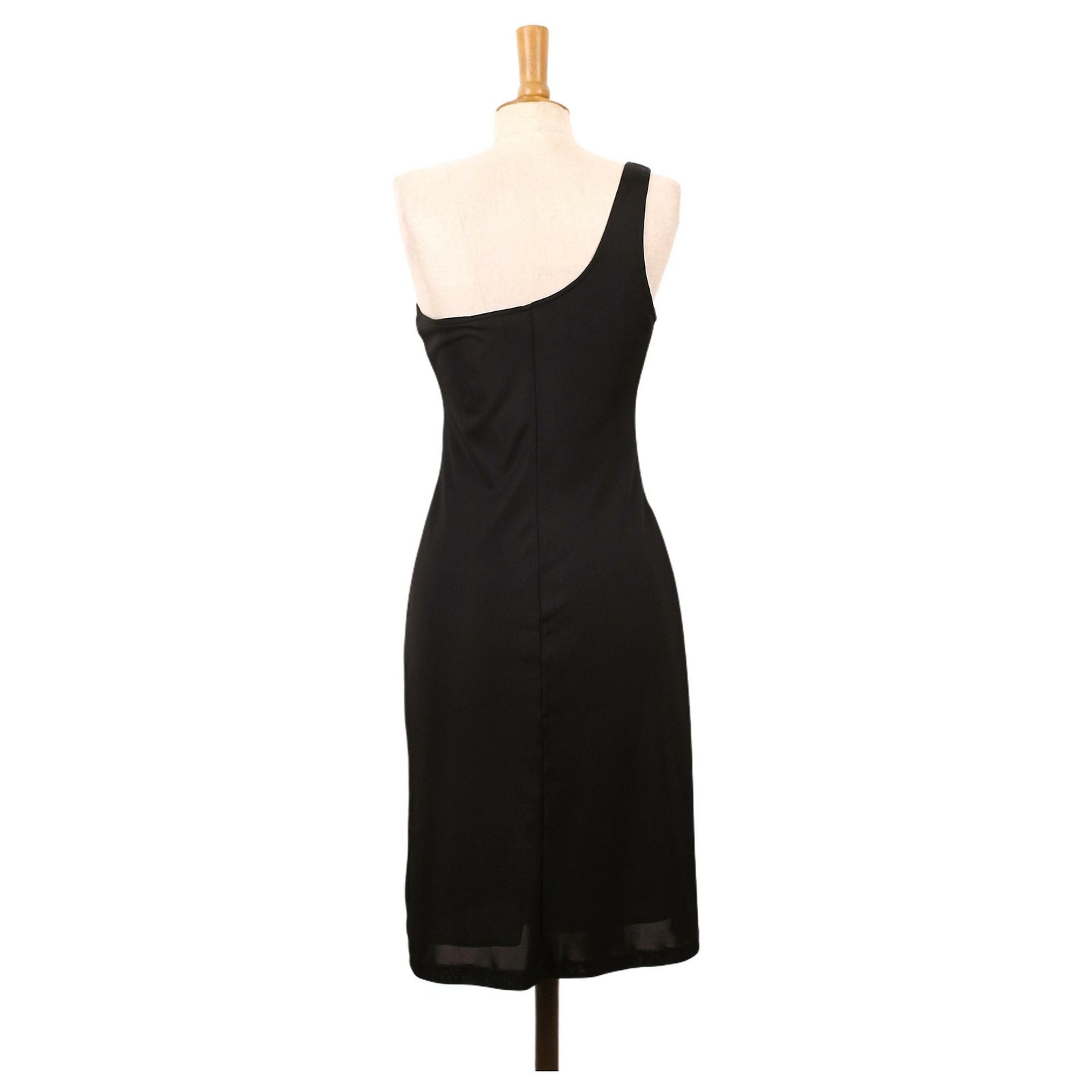 Robe Barbara Bui Taille 36 - Soie Noire Évasée - Mi-Longue - Sans Manches - Neuf Sans Étiquettes