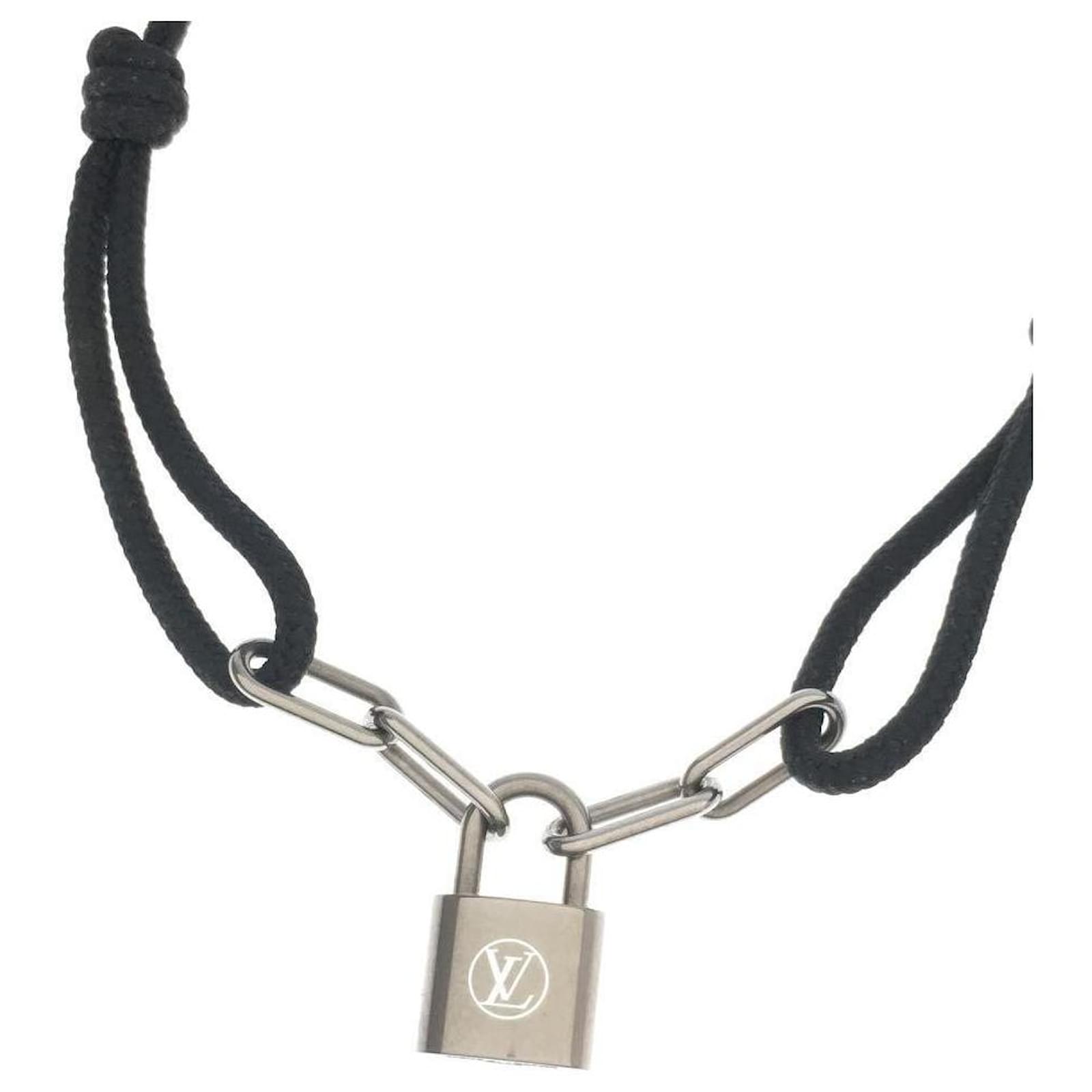 Louis Vuitton Silver Lockit Bracelet Black Silver hardware ref.909275 -  Joli Closet