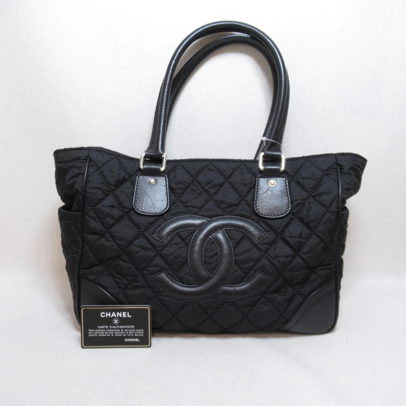 Chanel CC Quilted Nylon Tote Bag Black Cloth ref.909580 - Joli Closet