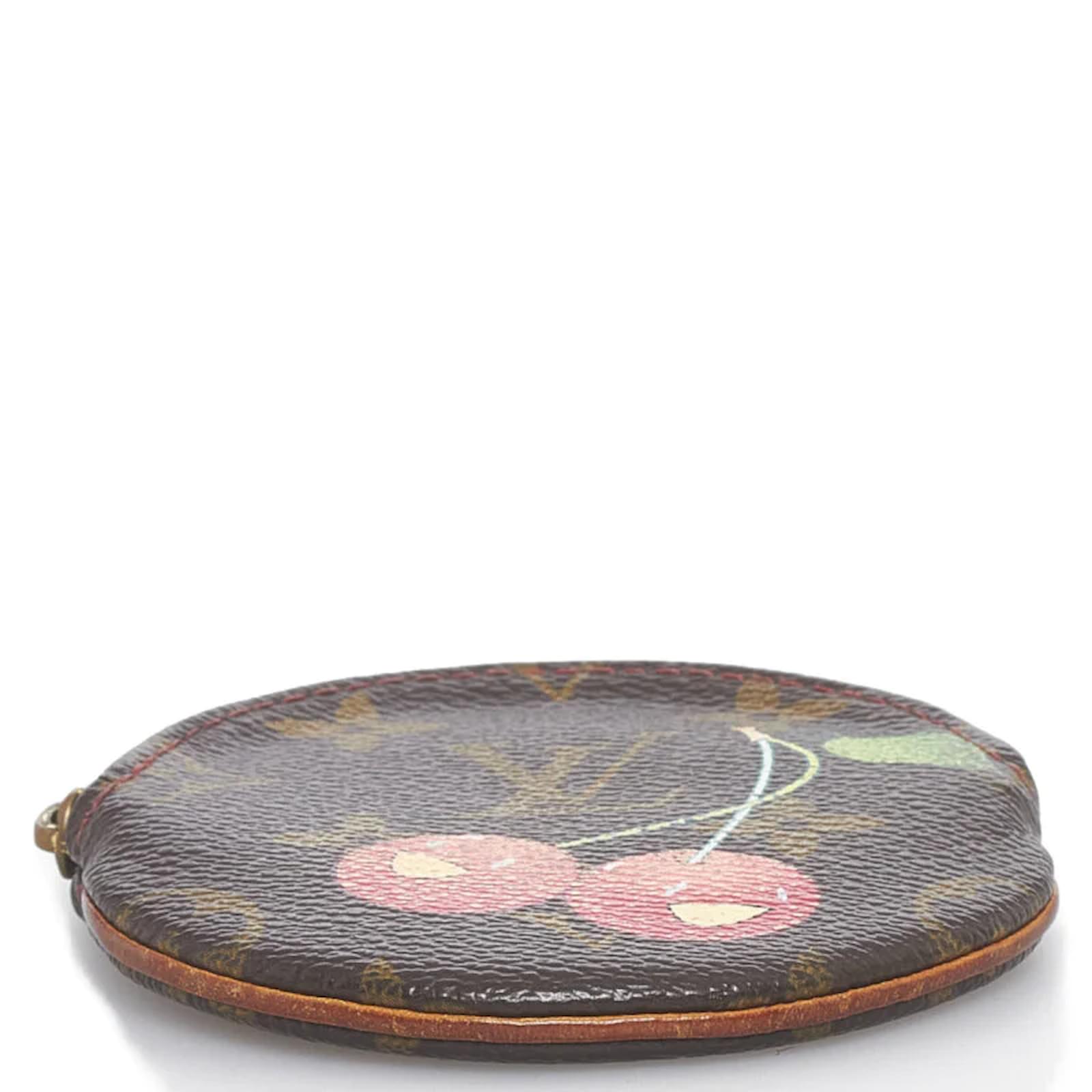 Louis Vuitton Monogram Cherry Round Coin Purse M95043 Brown Cloth