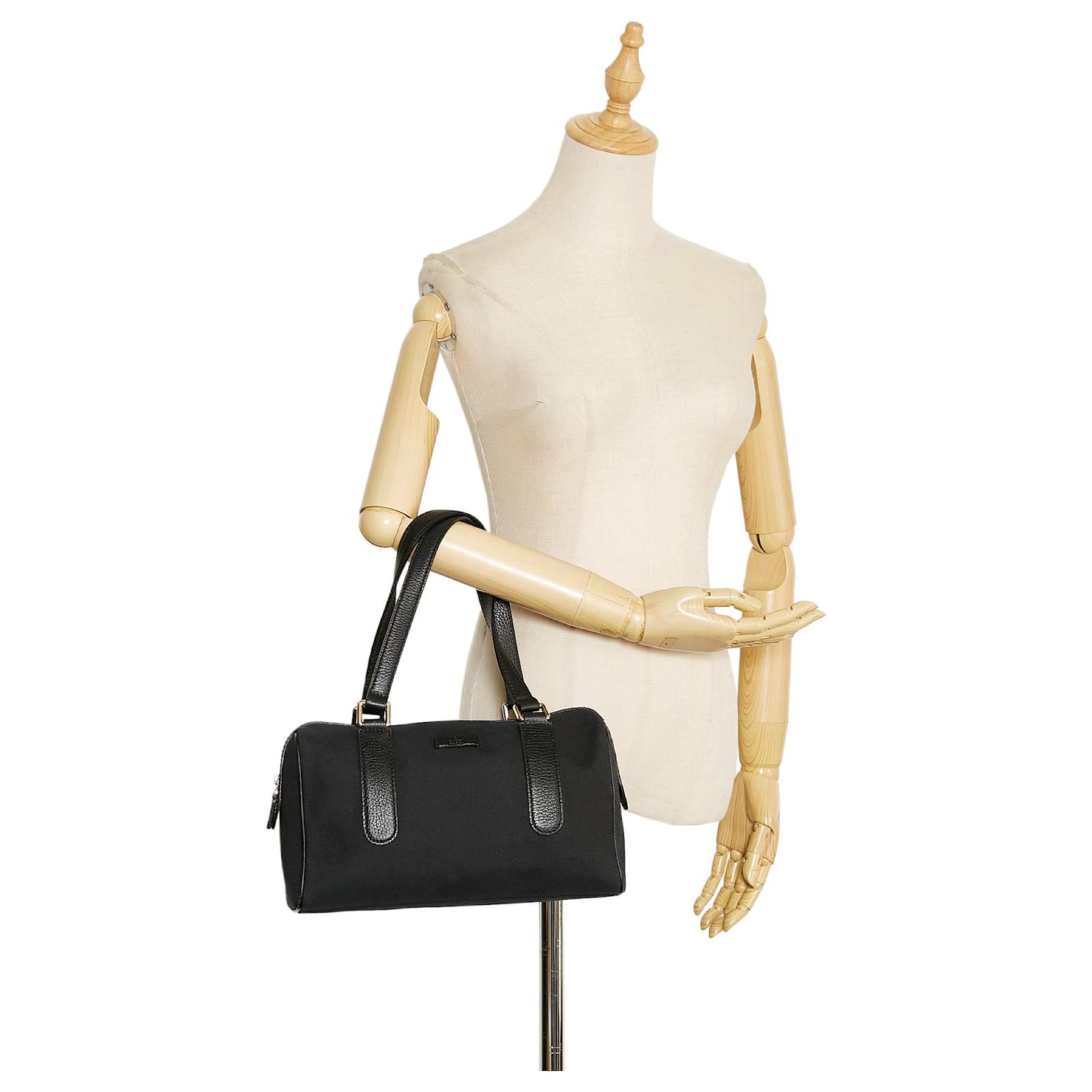 Gucci Black Canvas Handtasche Schwarz Leinwand Tuch