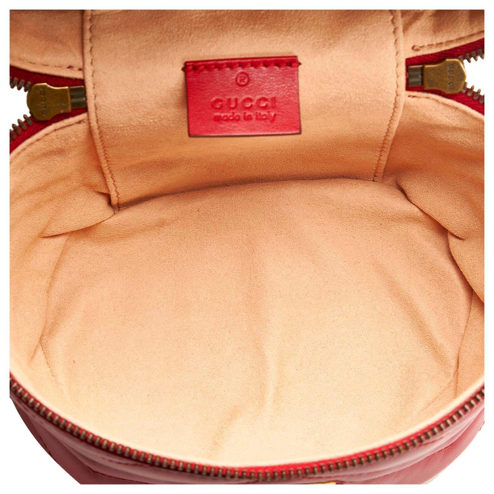 Gucci GG Marmont Matelesse Mini Round Backpack Red 598594