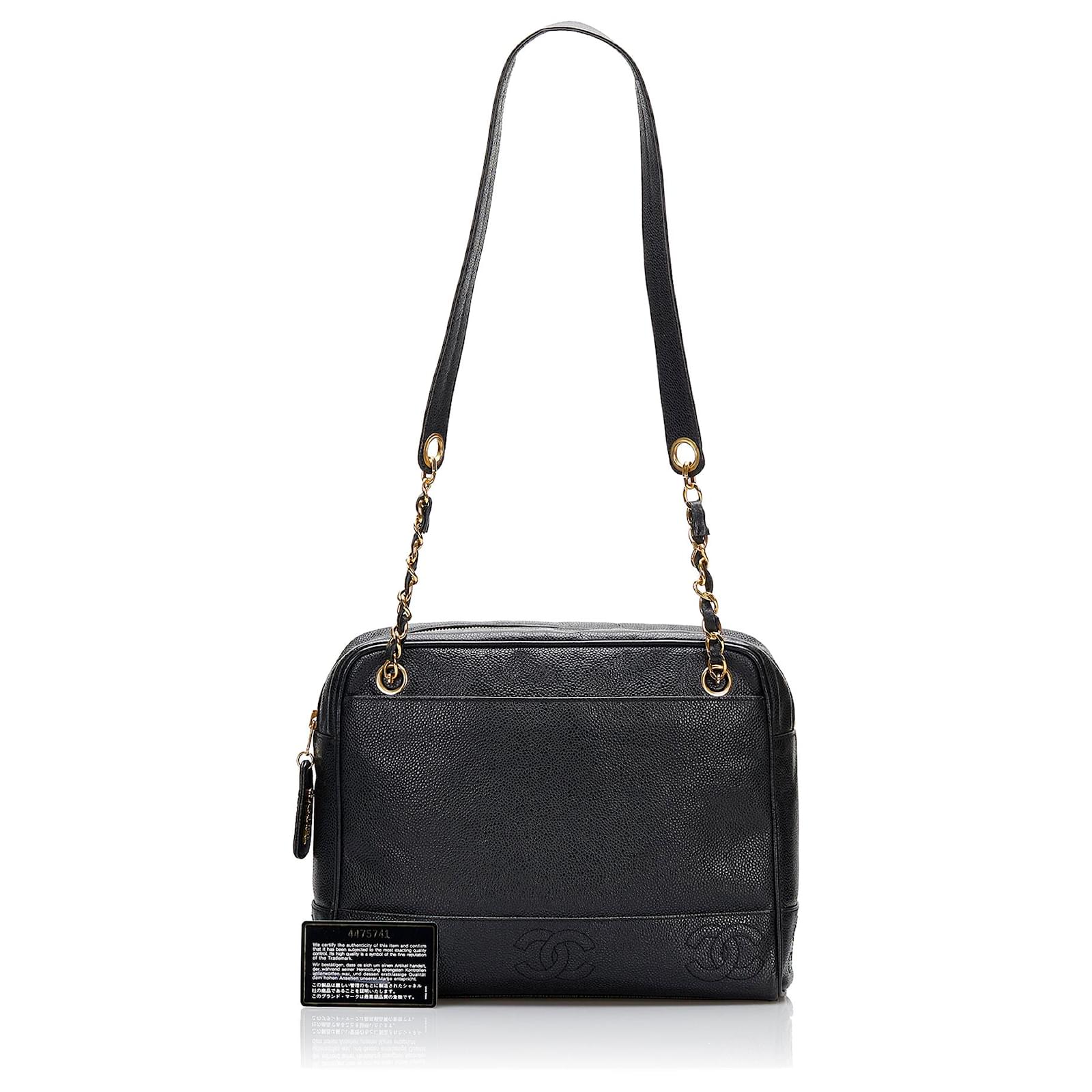 Chanel Black Caviar CC Shoulder Bag Leather ref.910829 - Joli Closet