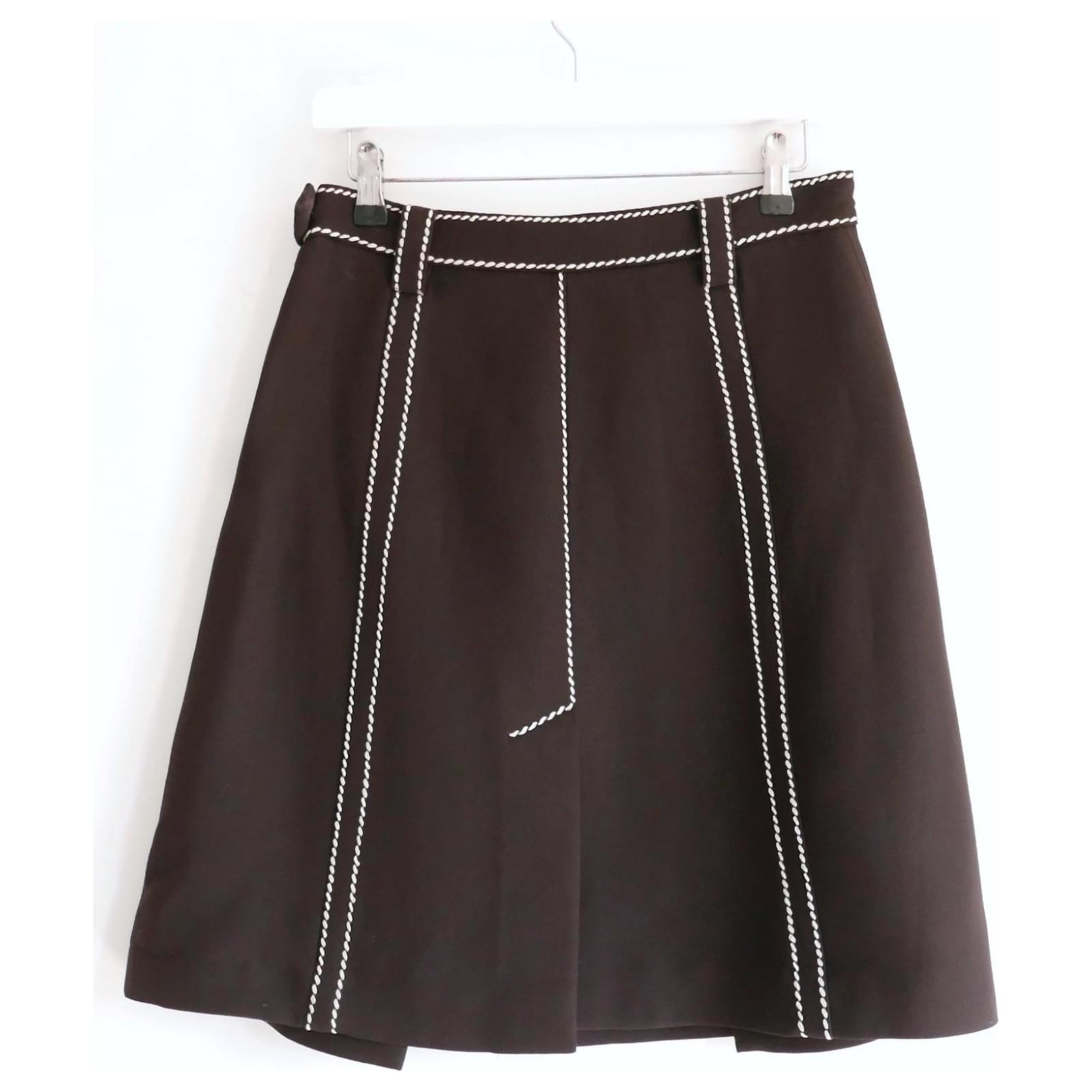 スカート Prada Brown Stretch Poplin Skirt Prada Skirt - Brown | Garmentory