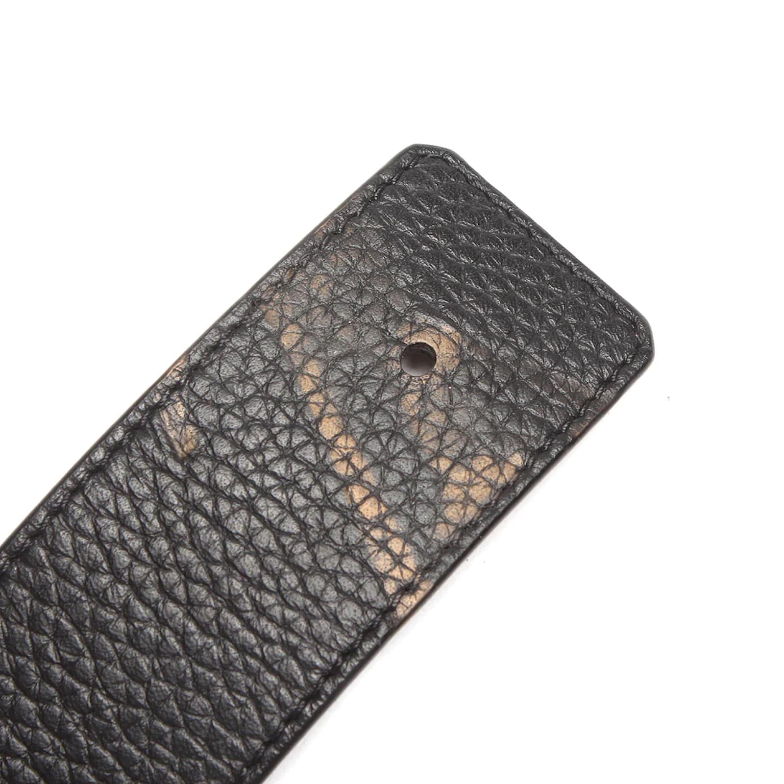 Louis Vuitton LV Initiales Leather Belt M0333 Black Pony-style
