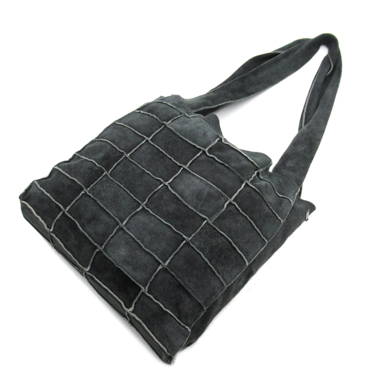 Chanel Vintage - Leather Patchwork Tote Bag - Black - Leather