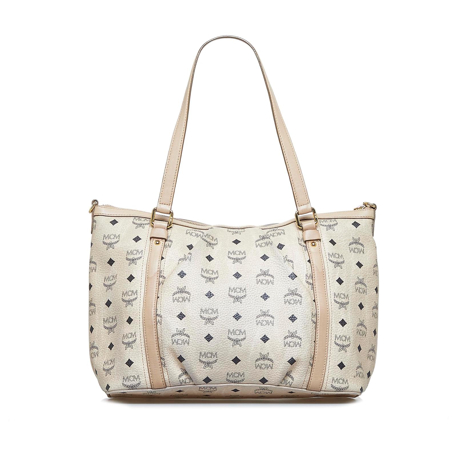 Mcm Visetos Zip Top Tote Bag