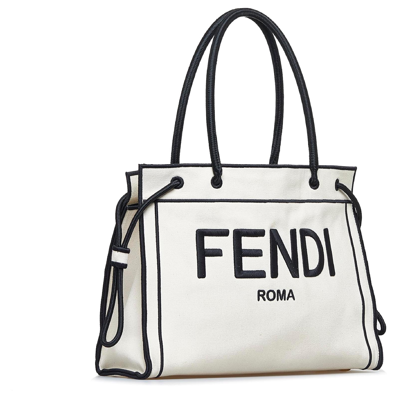 Fendi Roma Shopper Canvas Tote Bag