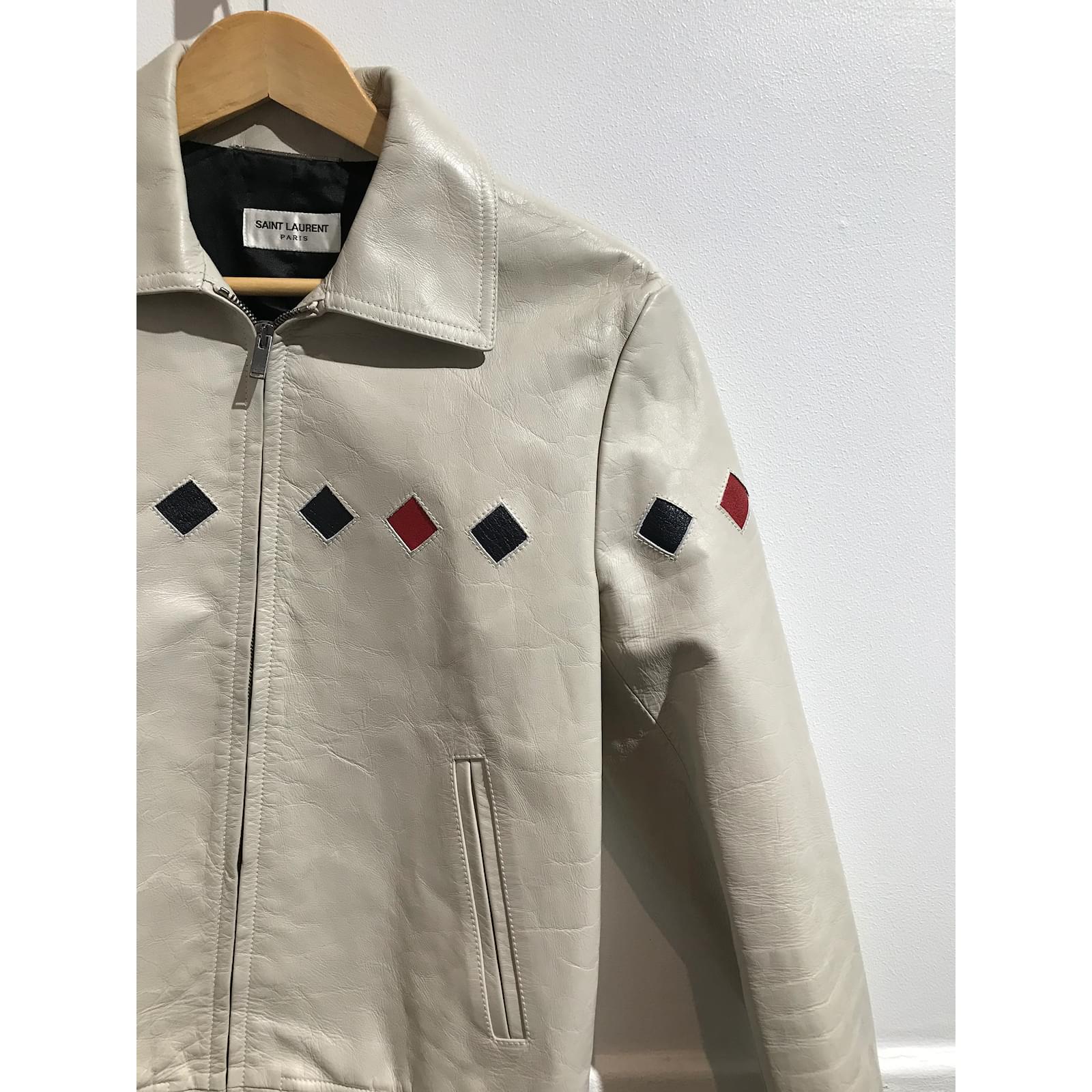 SAINT LAURENT Jackets T.International S Leather Beige ref