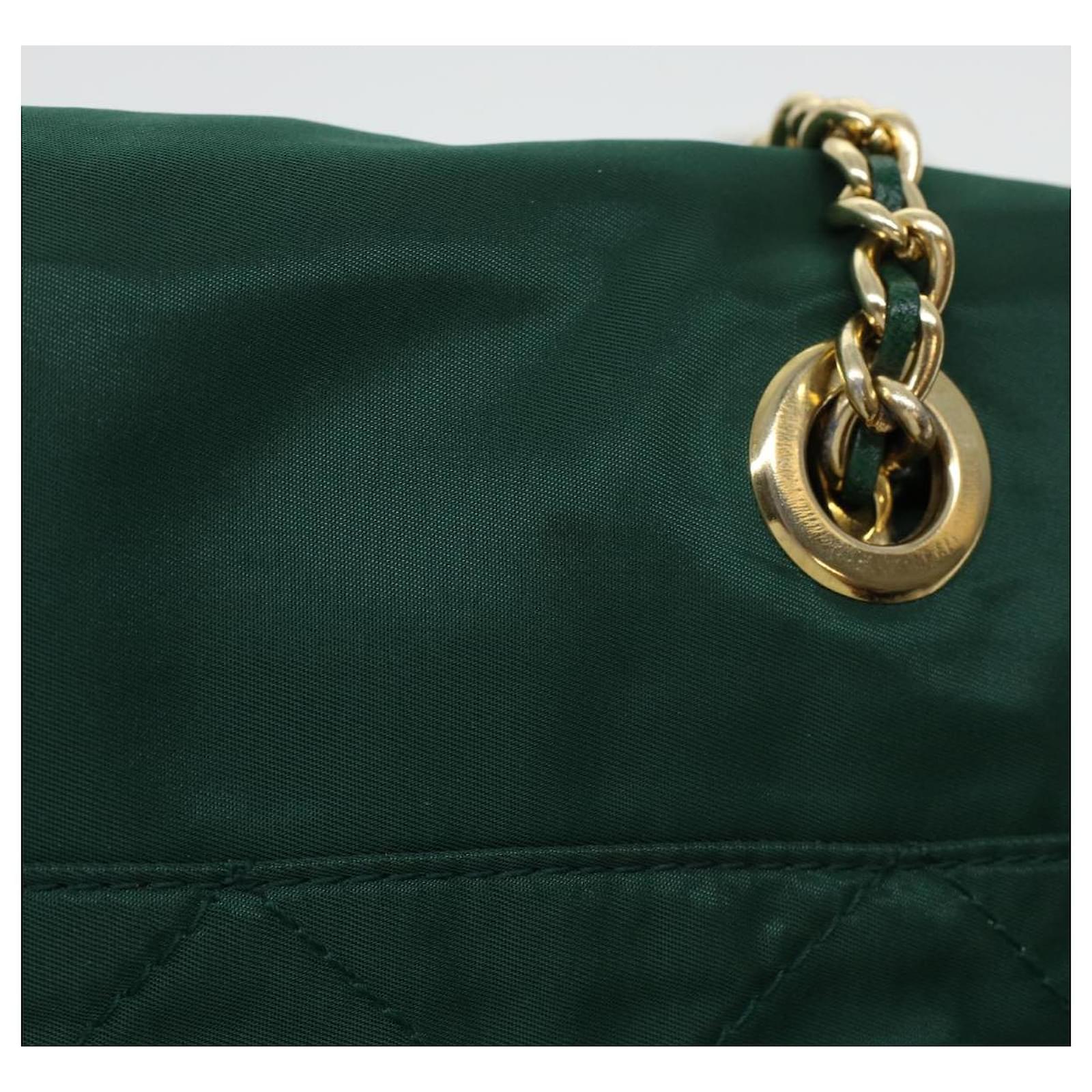ショルダーバッグ・ポシェット PRADA QUILTED CHAIN SHOULDER BAG PRADA Nylon Tessuto Quilted Chain Shoulder Bag Black 1558004