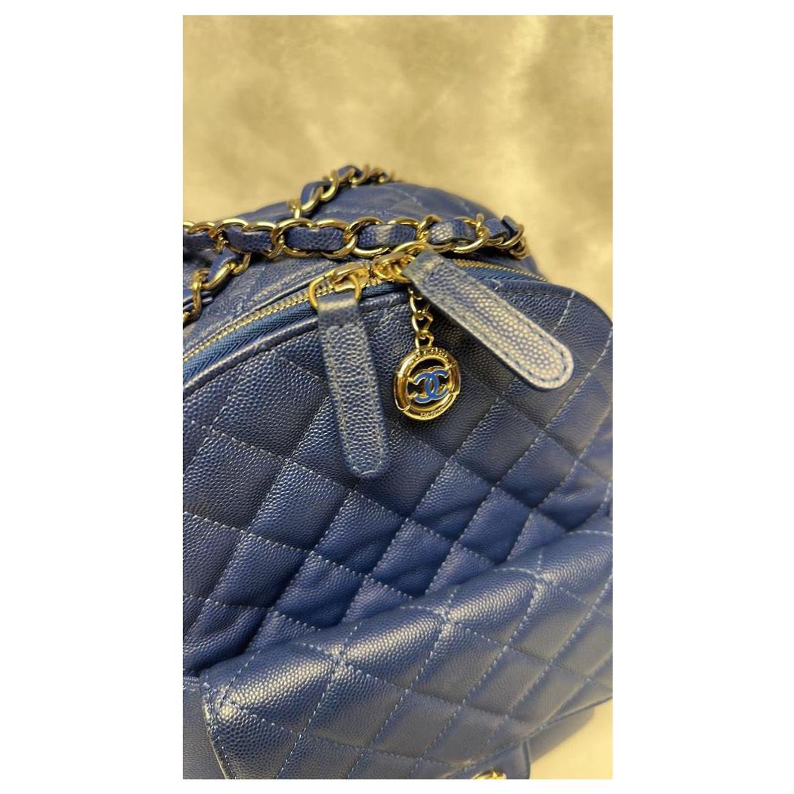 Chanel CC Day Backpack 19C, 2019 Cruise Resort Royal Blue 