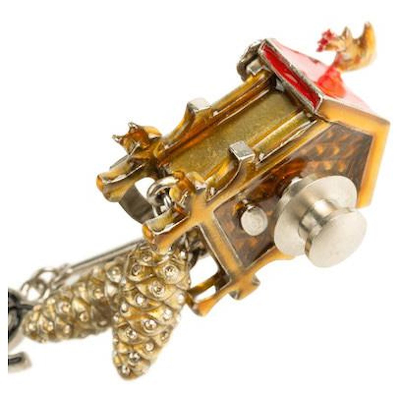 Rare Limited Edition Chanel Cuckoo Clock Brooch Pin Multiple