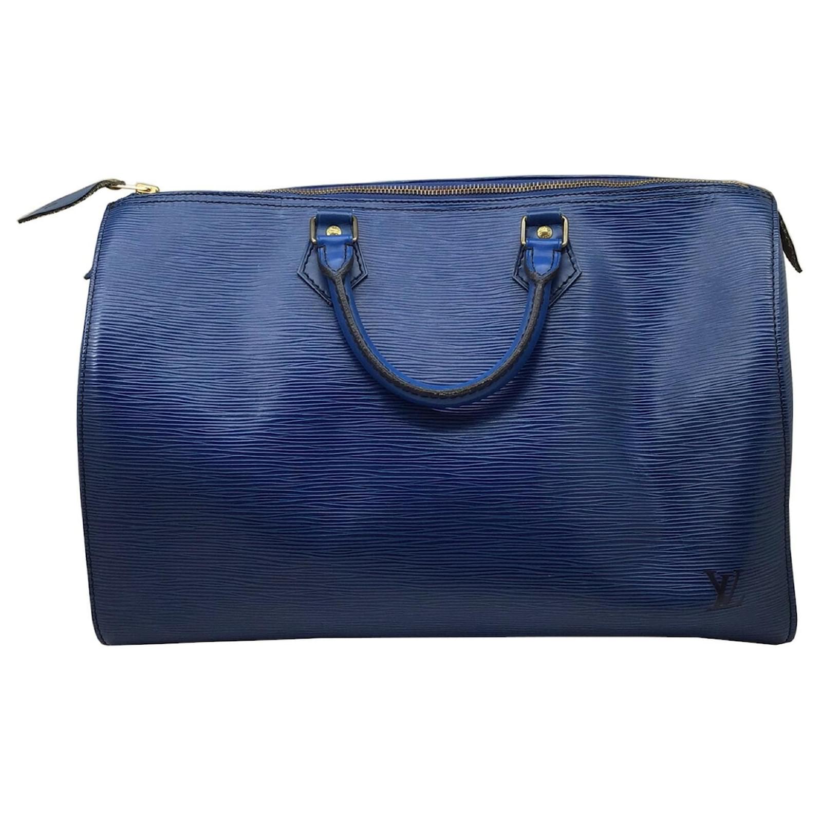 Louis Vuitton Speedy 35 Blue Leather ref.914939 - Joli Closet