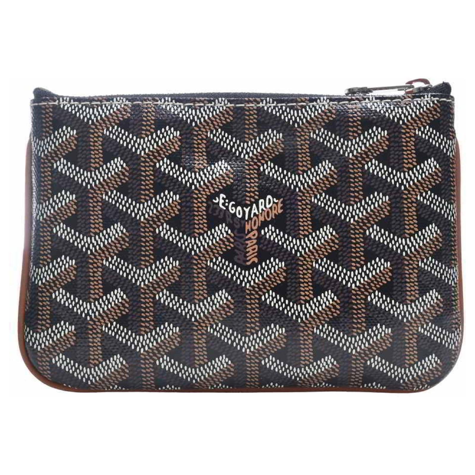 Goyard Senat Pouch Goyardine PM Black/Tan