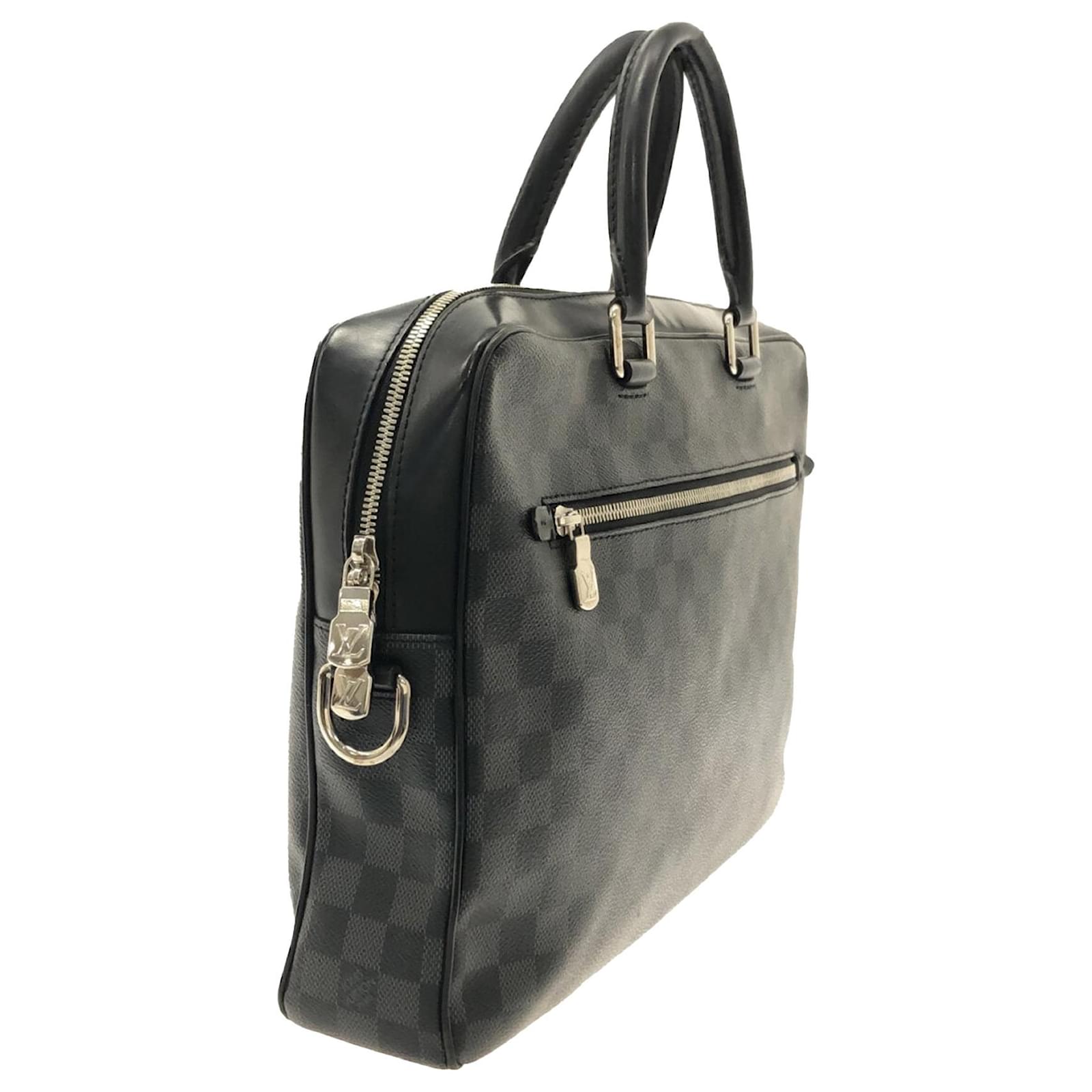 Louis Vuitton Black Damier Graphite Porte Documents Business MM Cloth  Pony-style calfskin ref.915389 - Joli Closet