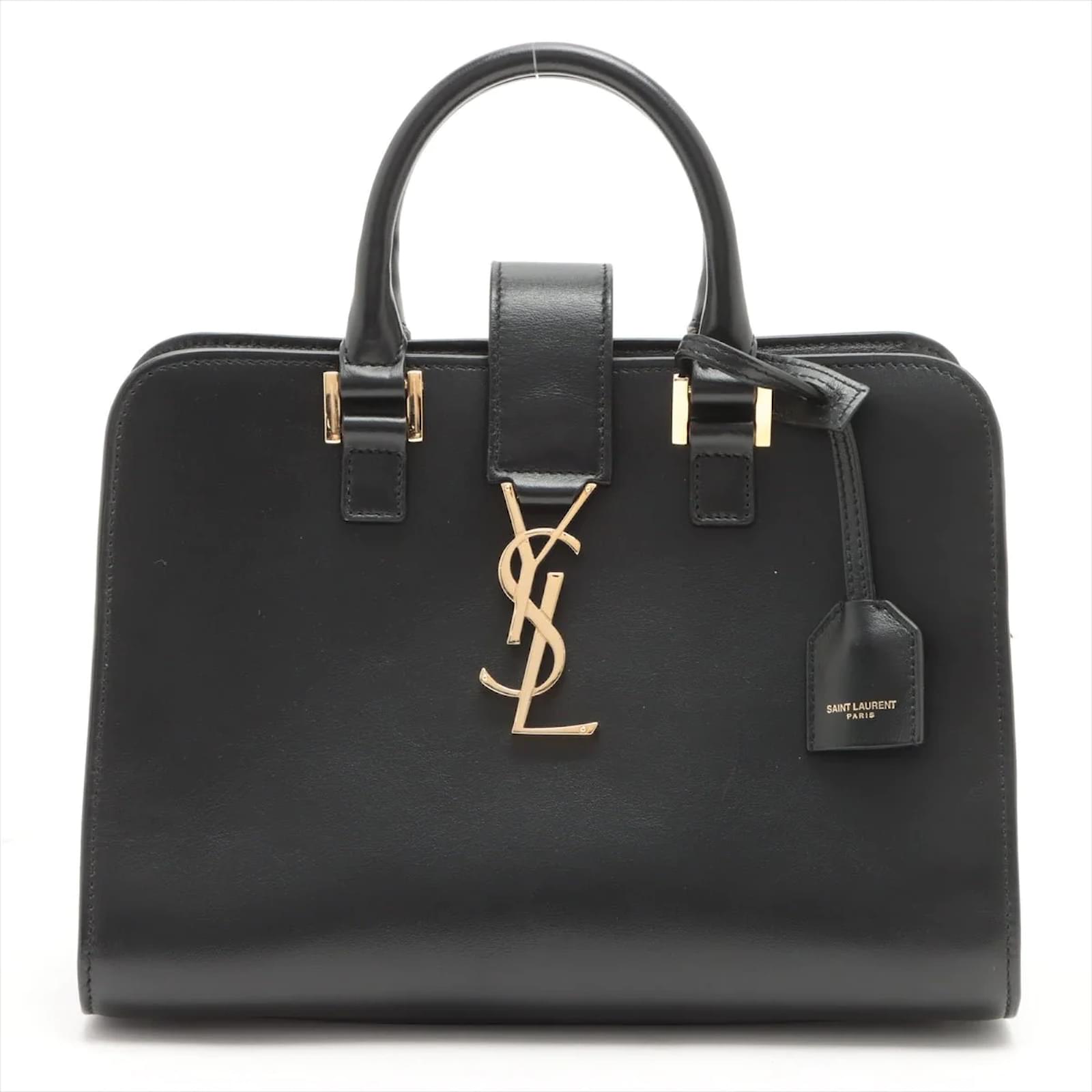 Yves Saint Laurent Paris Baby Cabas 2-Way Leather Black bag ref.915604 -  Joli Closet