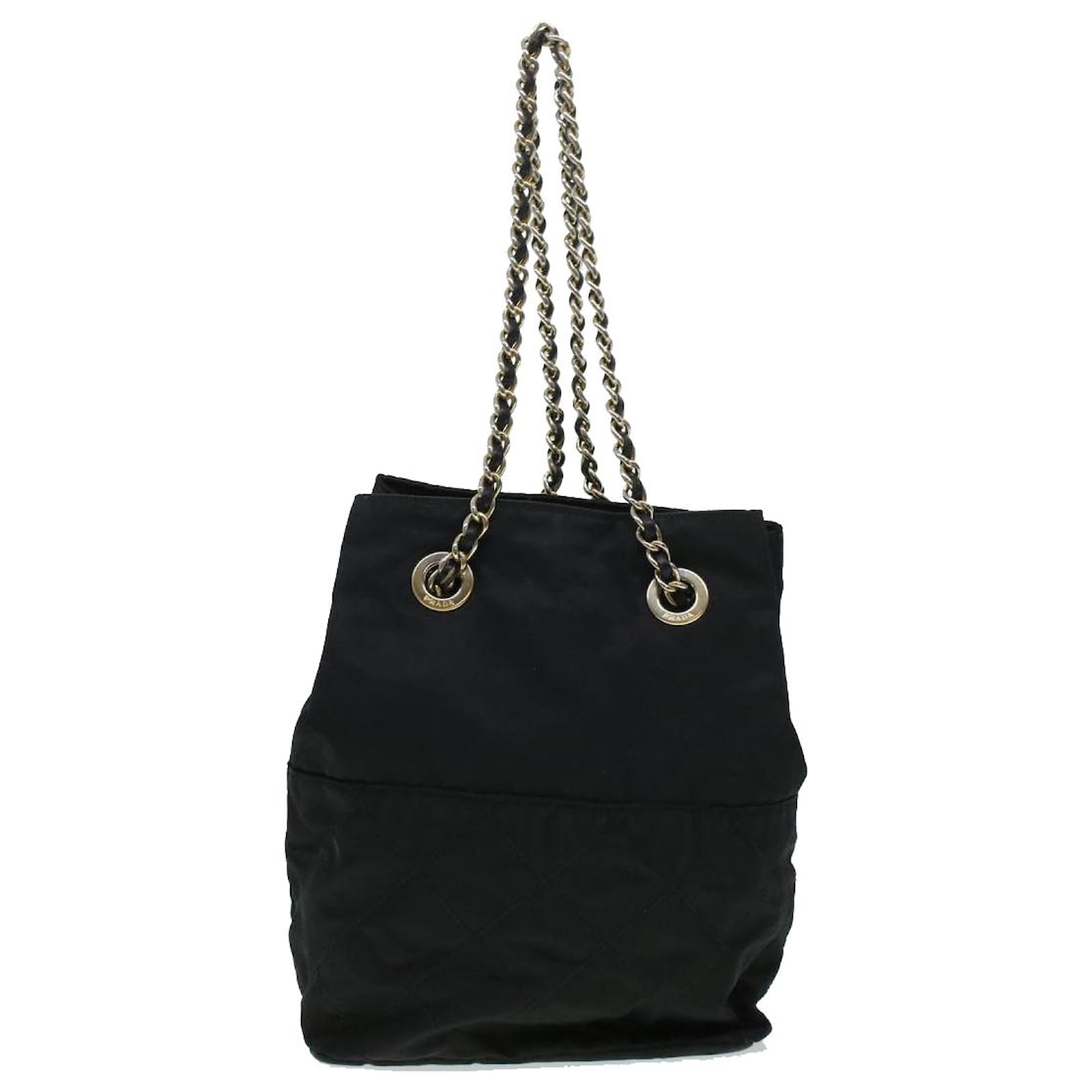 Prada Black Quilted Chain Crossbody Bag