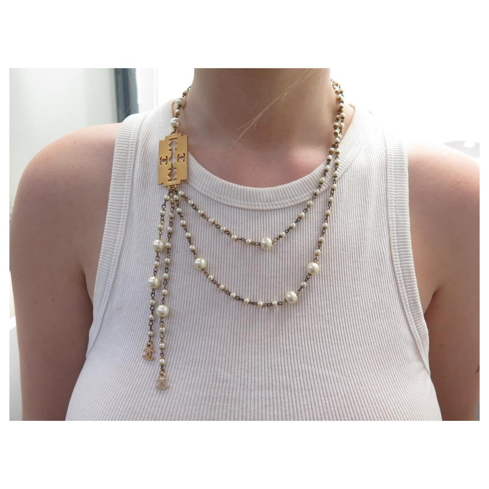 real chanel pearl necklace