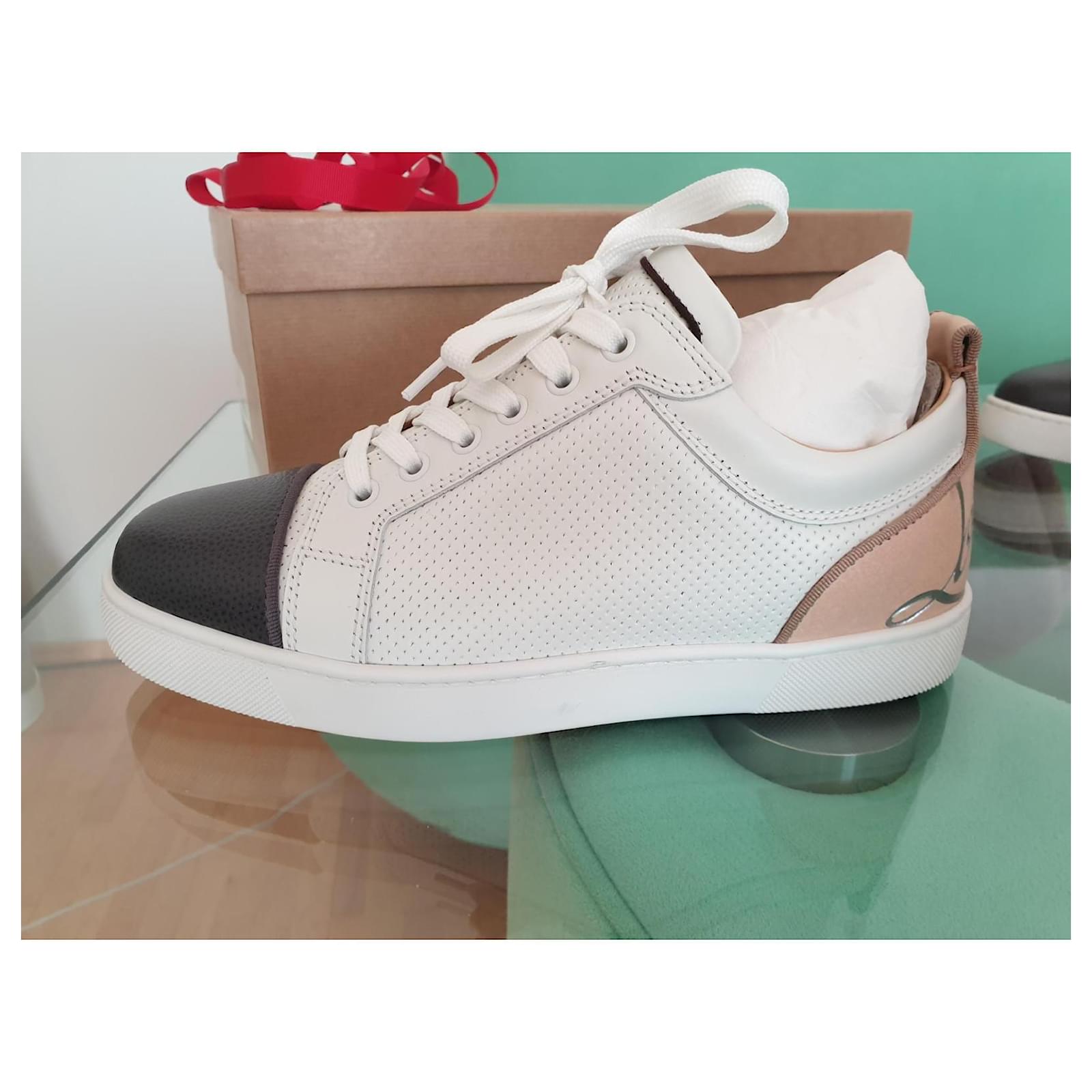 CHRISTIAN LOUBOUTIN: Christian LouboutinFun Louis Junior sneakers in  leather - White