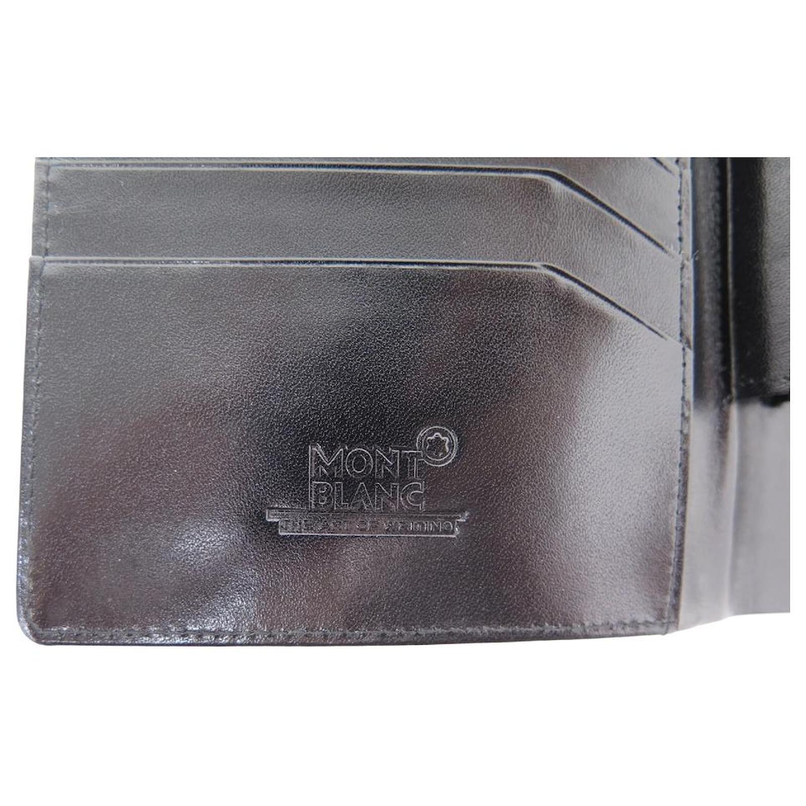 NEW MONTBLANC WALLET NOTEPAD HOLDER 30602 BLACK LEATHER WALLET ref
