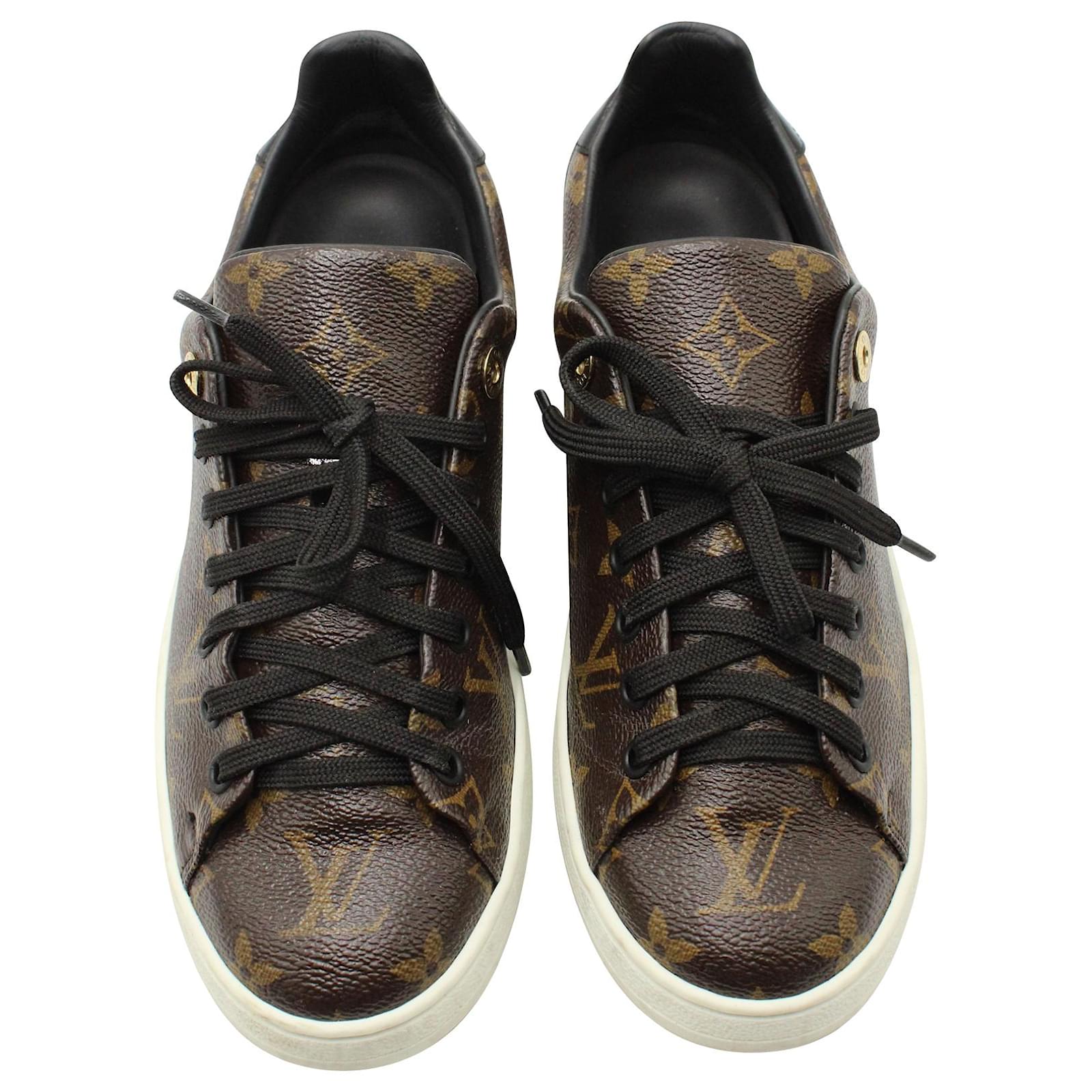 Tops Louis Vuitton Louis Vuitton FRONTROW Lace Up Sneakers in Brown Monogram Canvas