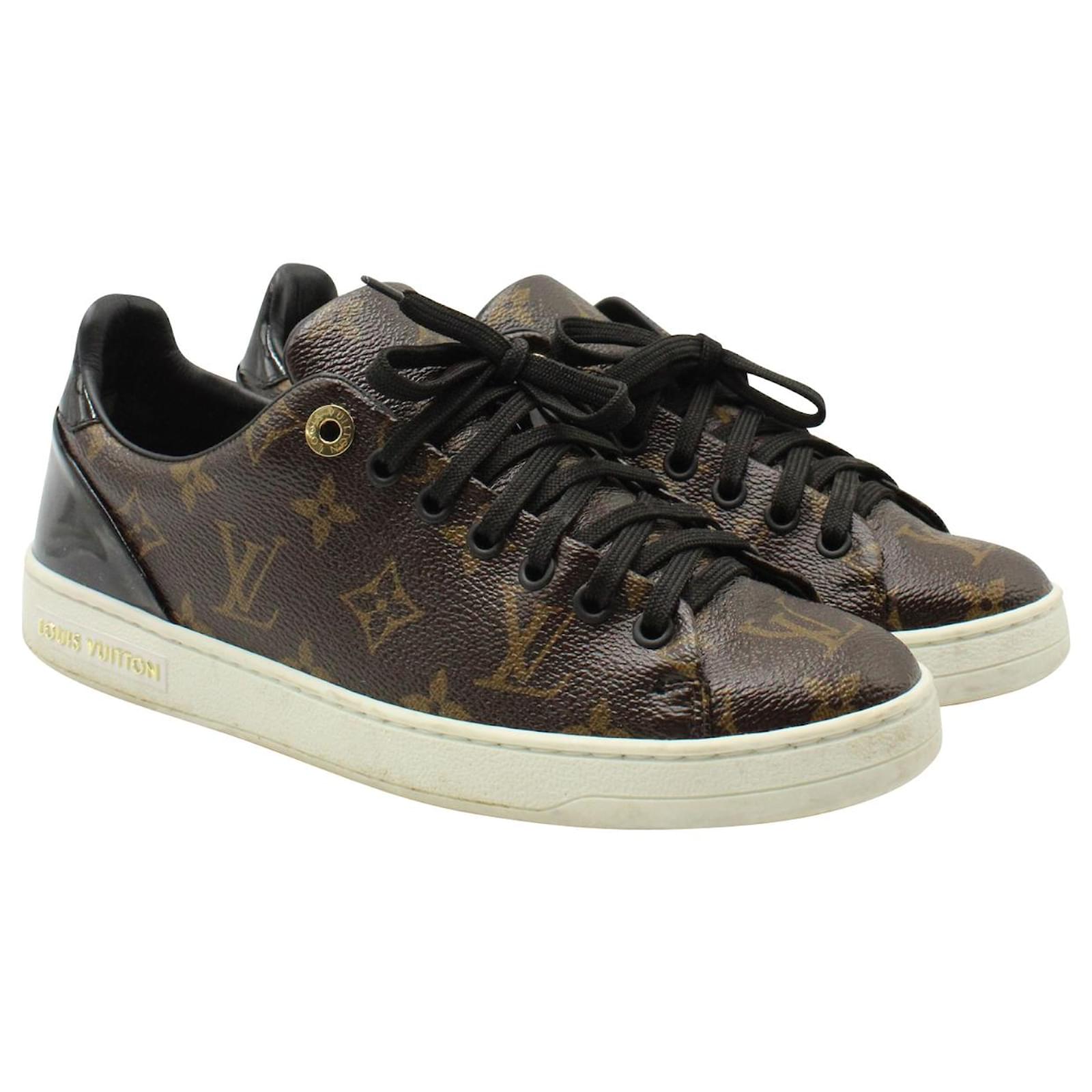 Tops Louis Vuitton Louis Vuitton FRONTROW Lace Up Sneakers in Brown Monogram Canvas