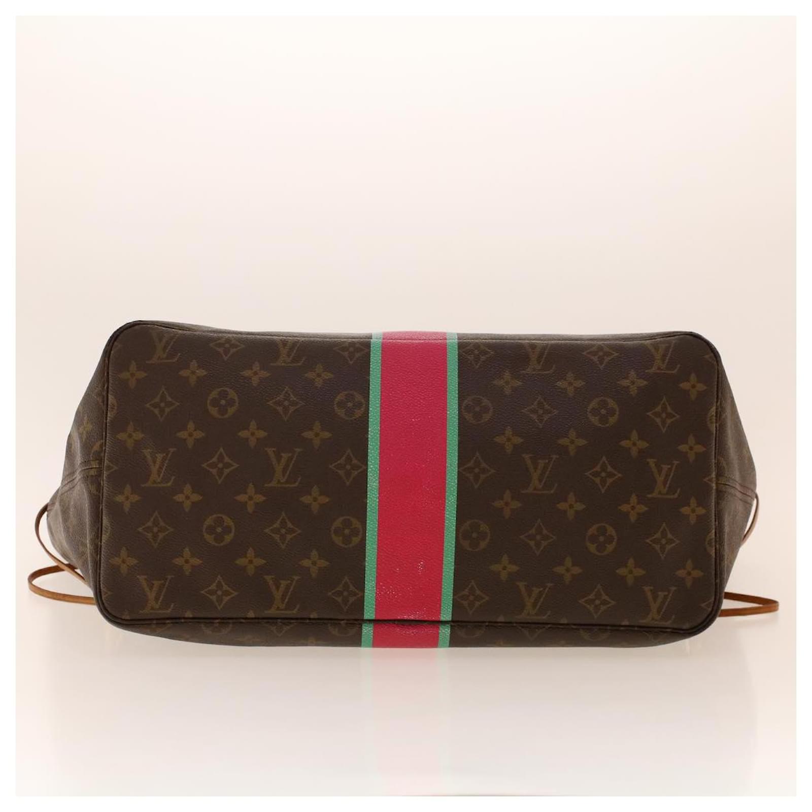 LOUIS VUITTON Monogram Neverfull GM Tote Bag My LV Red Green