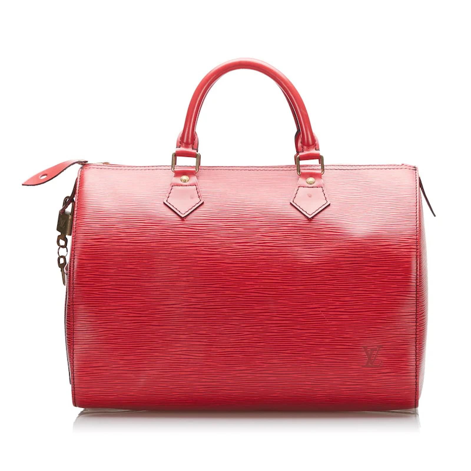 Louis Vuitton Red Empreinte Speedy 30 Leather Pony-style calfskin