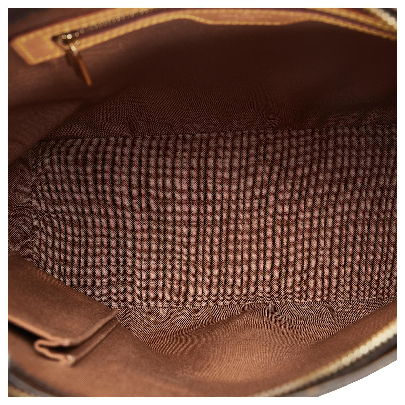 Louis Vuitton Brown Monogram Cabas Piano Leather Cloth ref.919239