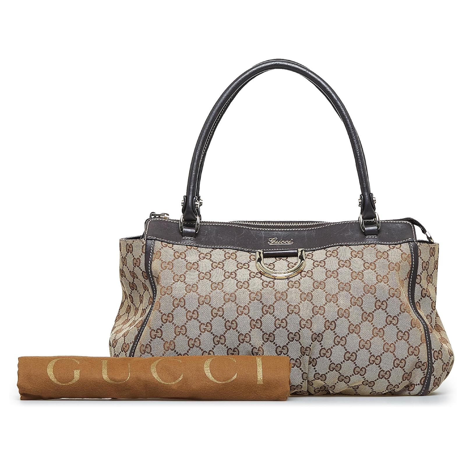 Brown Gucci GG Canvas Abbey D-Ring Shoulder Bag